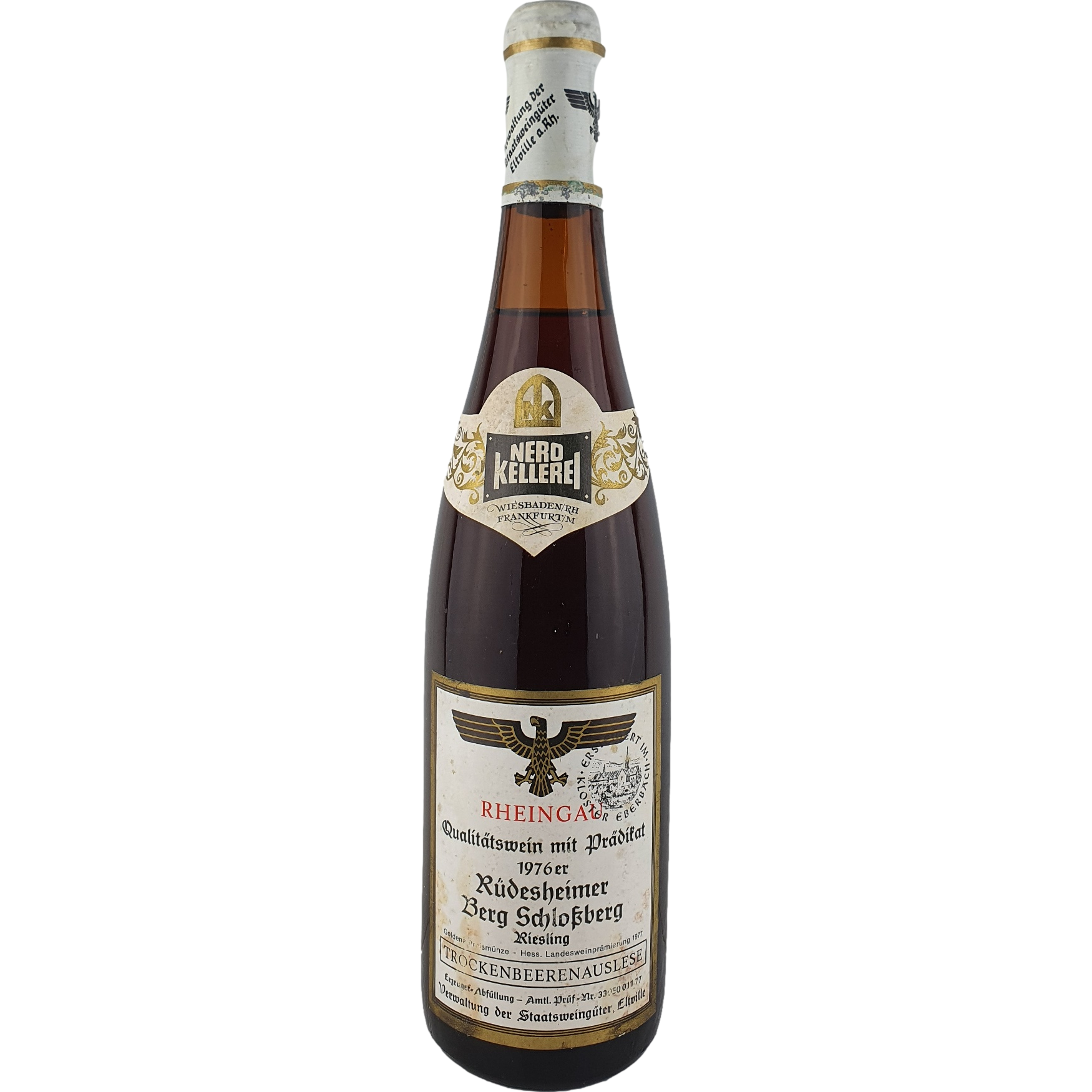 Staatsweingüter Eltville (Kloster Eberbach) - Rüdesheimer Berg Schlossberg Riesling Trockenbeerenauslese Versteigerung  1976 - 0,7 l AR000423