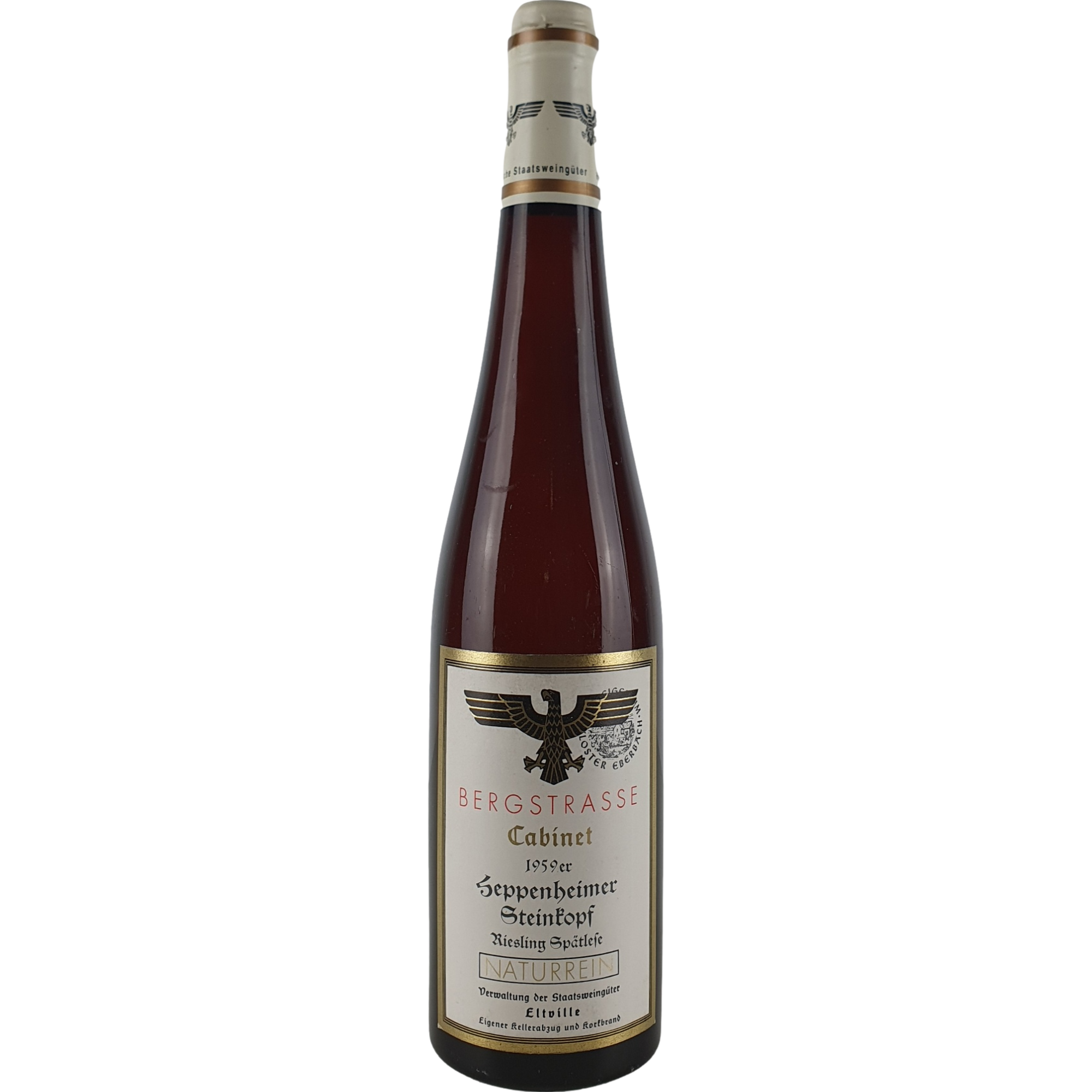 Staatsweingüter Eltville (Kloster Eberbach) - Heppenheimer Steinkopf Riesling Spätlese Cabinet Versteigerung 1959 - 0,7 l AR000236