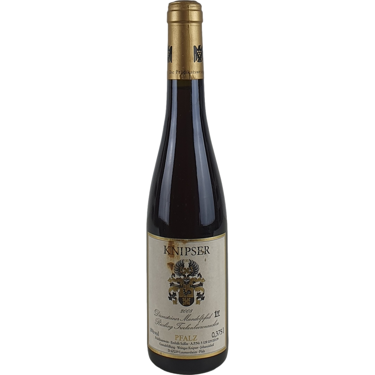 Knipser - Dirmsteiner Mandelpfad Riesling Trockenbeerenauslese Goldkapsel   2008  - 0,375l AR001114