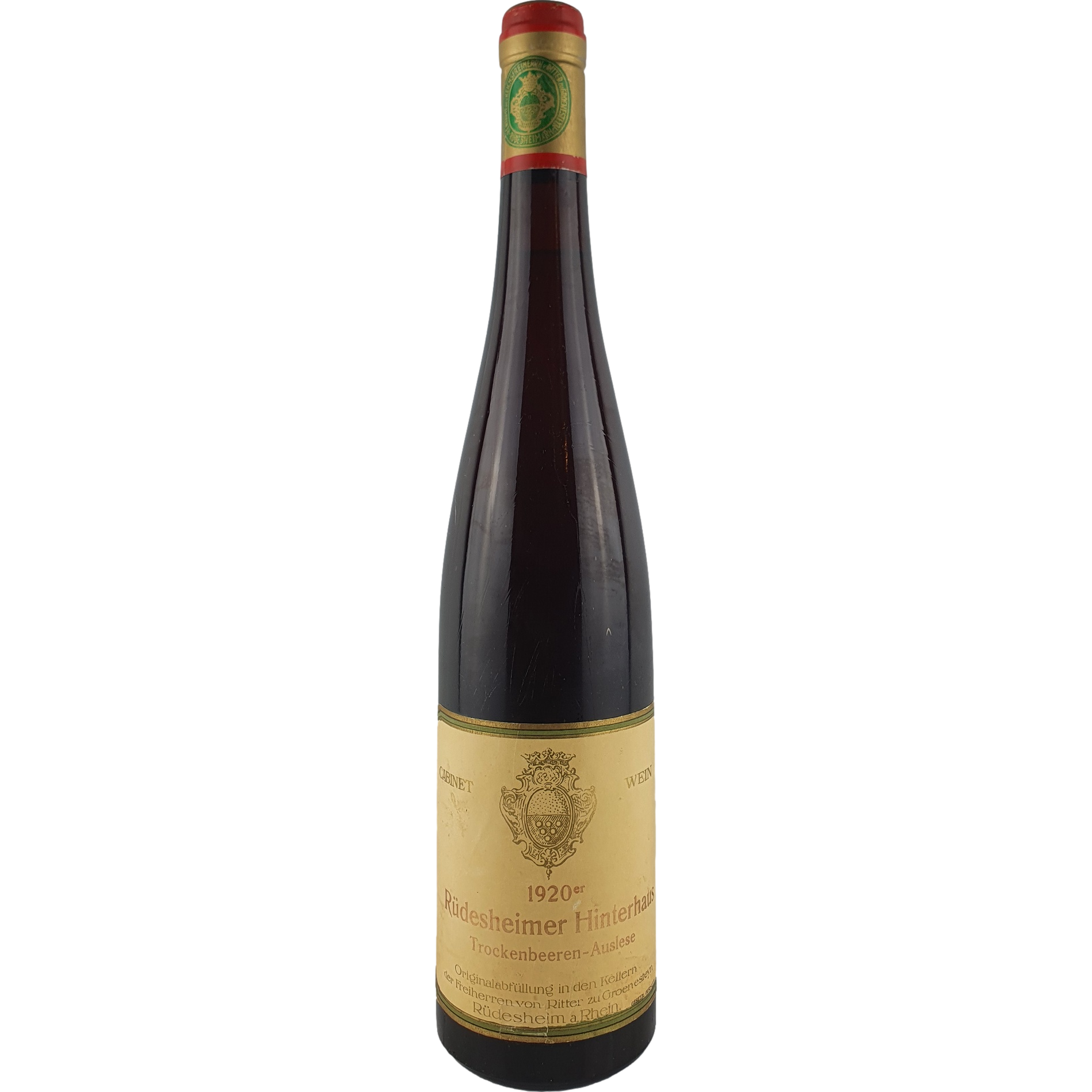 Reichsfreiherr von Ritter zu Groenesteyn - Rüdesheimer Hinterhaus Riesling Trockenbeerenauslese Cabinet  1920 - 0,7 l AR000038