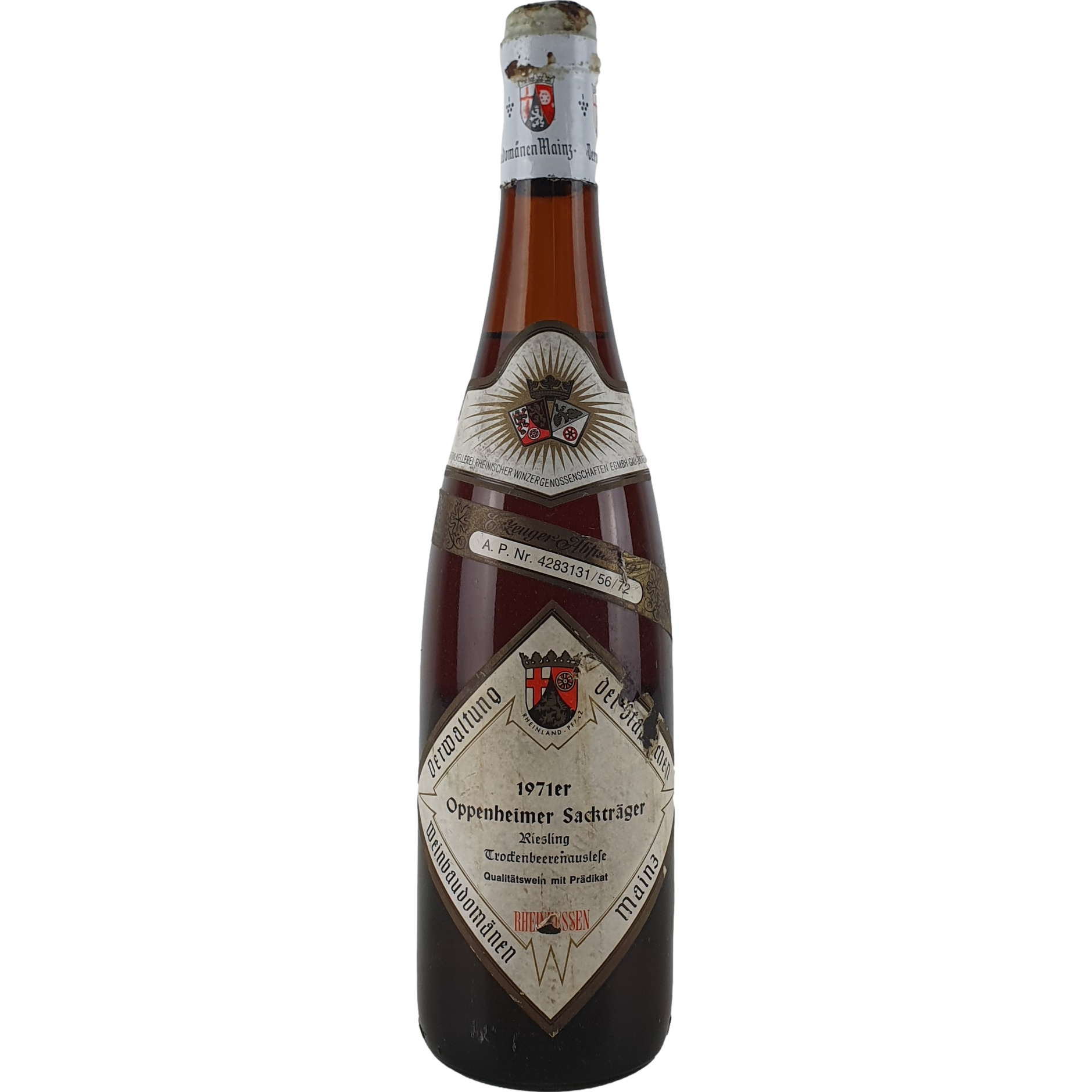 Staatl. Weinbaudomänen Mainz - Oppenheimer Sackträger Riesling Trockenbeerenauslese   1971 - 0,7 l AR000354