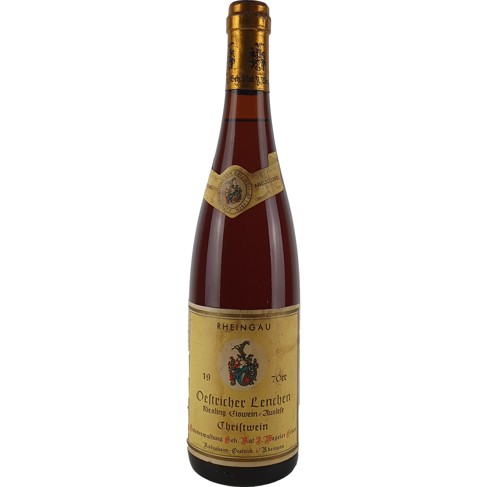 Wegeler - Oestricher Lenchen Riesling Eiswein-Auslese 'Christwein' (gelesen am 24.12.1970)  1970 - 0,7 l AR000327