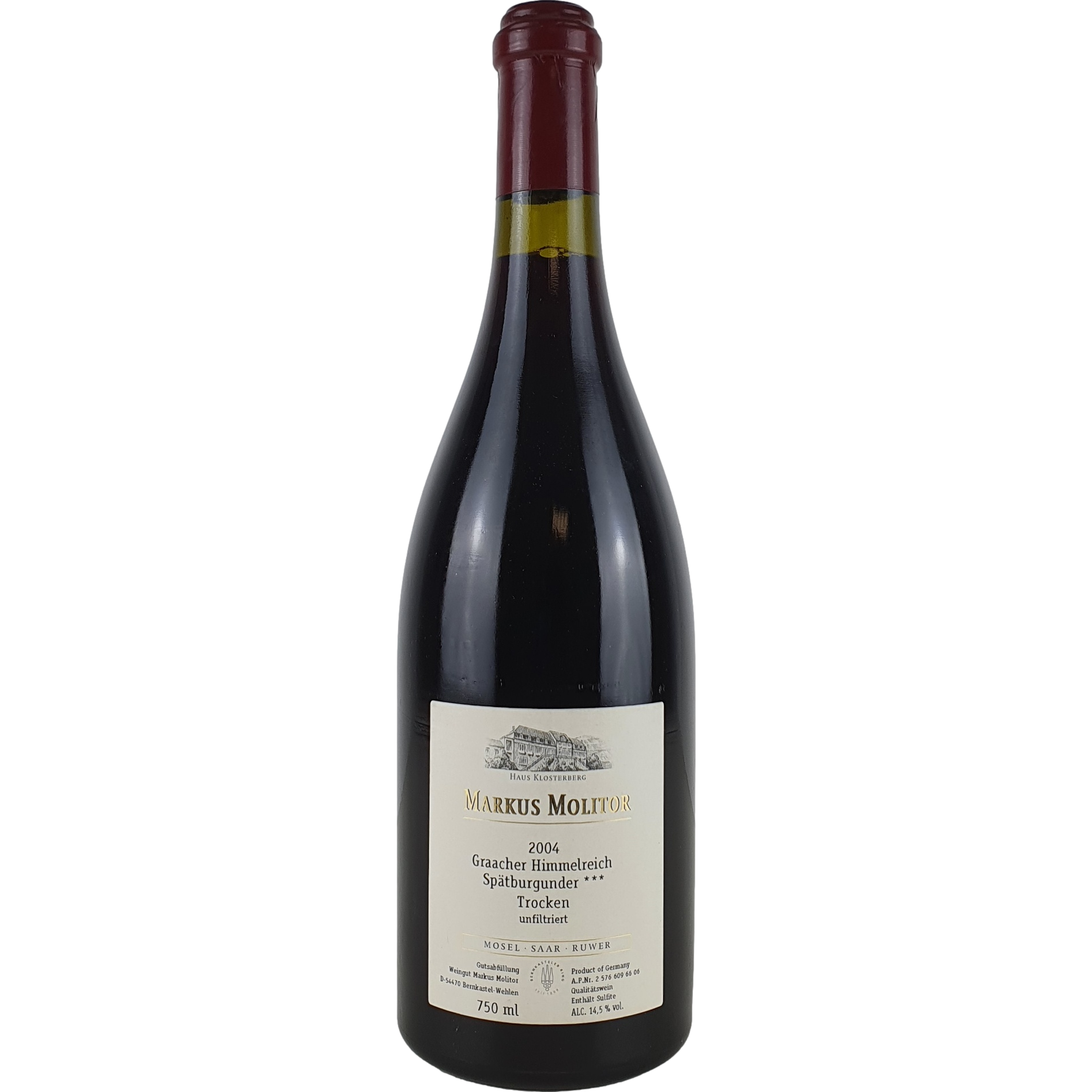 Markus Molitor - Graacher Himmelreich Spätburgunder *** 2004  - 0,75 l AR000865