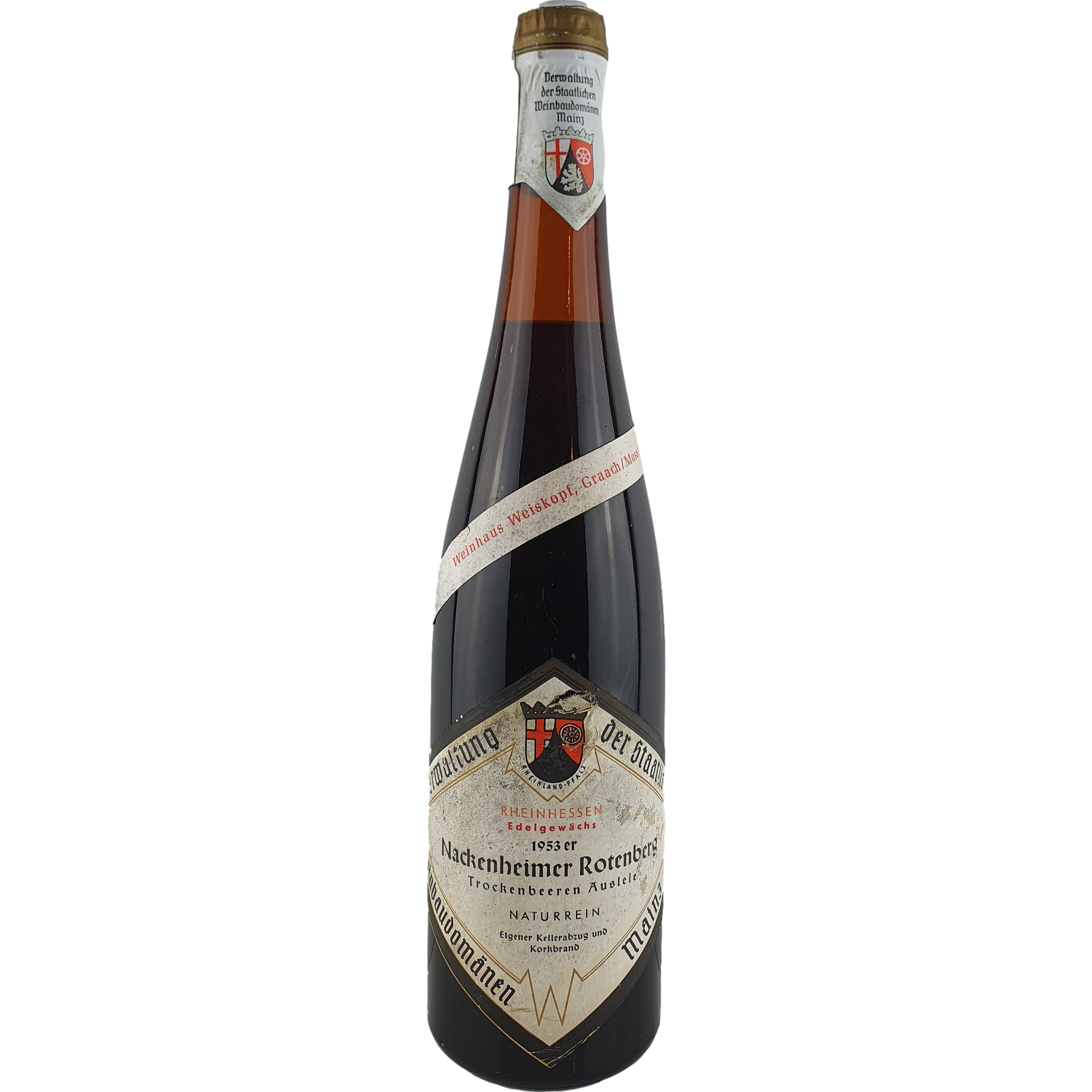Staatl. Weinbaudomänen Mainz - Nackenheimer Rotenberg Riesling Trockenbeerenauslese   1953 - 0,7 l AR000183