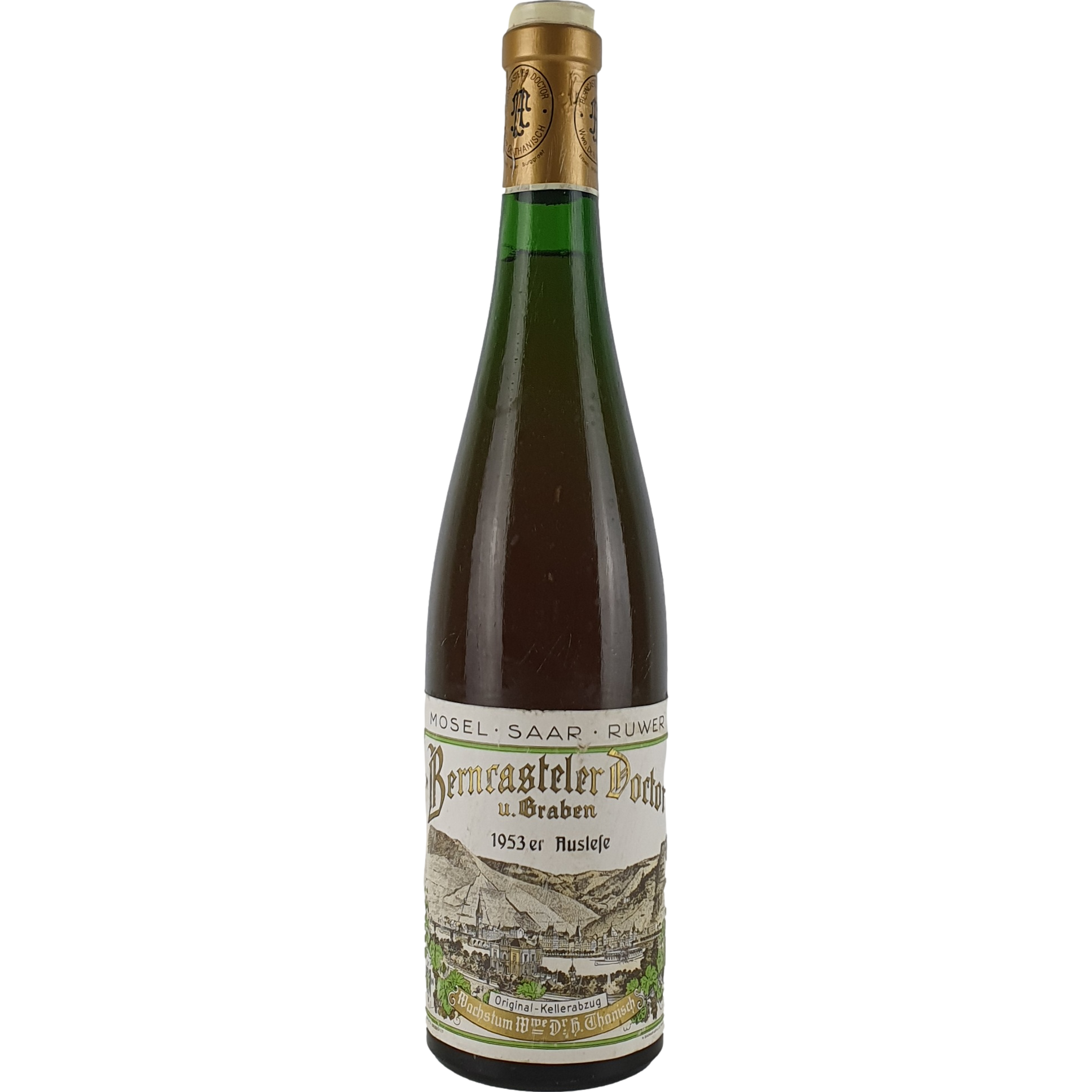 Witwe Dr. H. Thanisch - Berncasteler Doctor Riesling Auslese Goldkapsel  1953 - 0,7 l