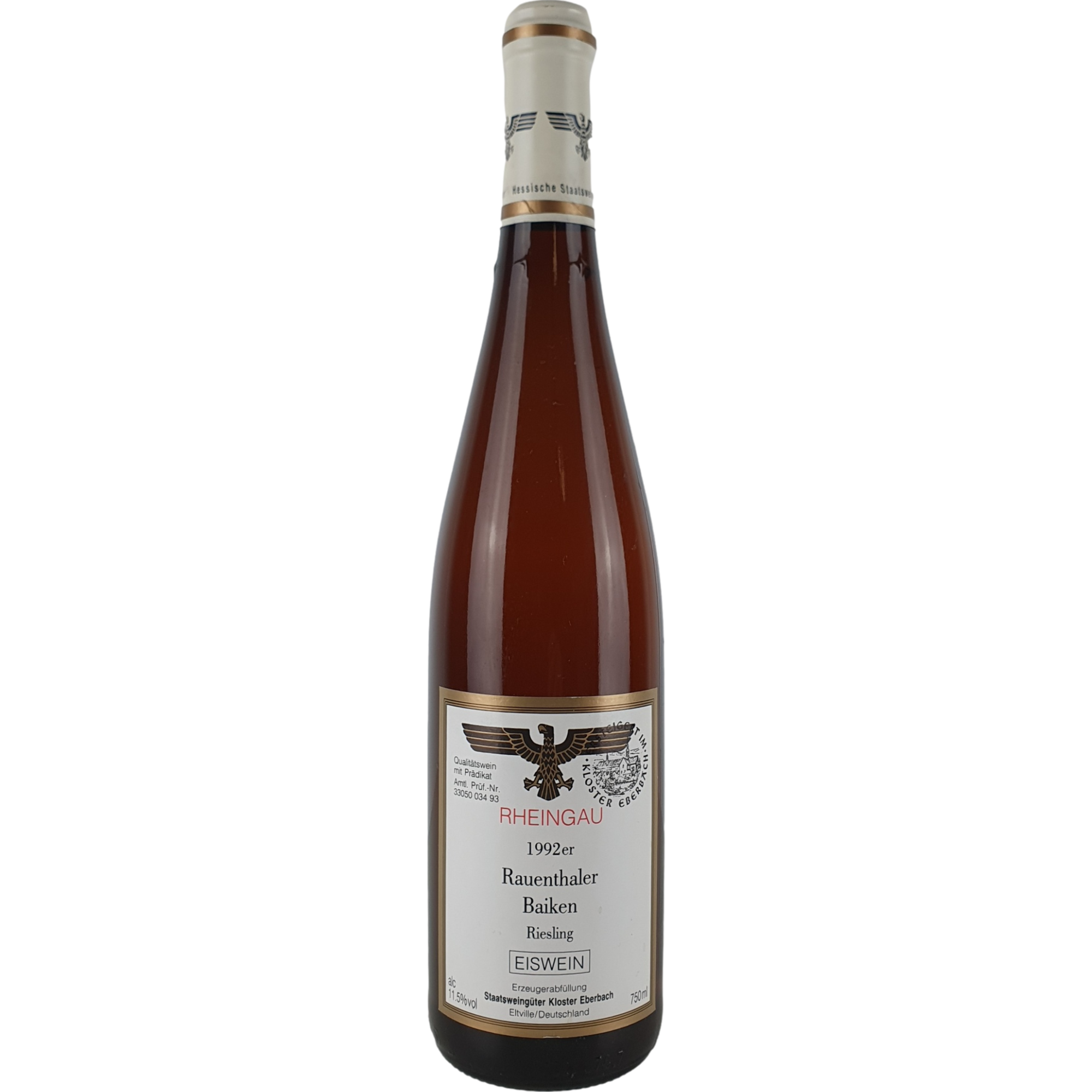 Staatsweingüter Kloster Eberbach - Rauenthaler Baiken Riesling Eiswein Versteigerung  1992 - 0,75 l AR000507