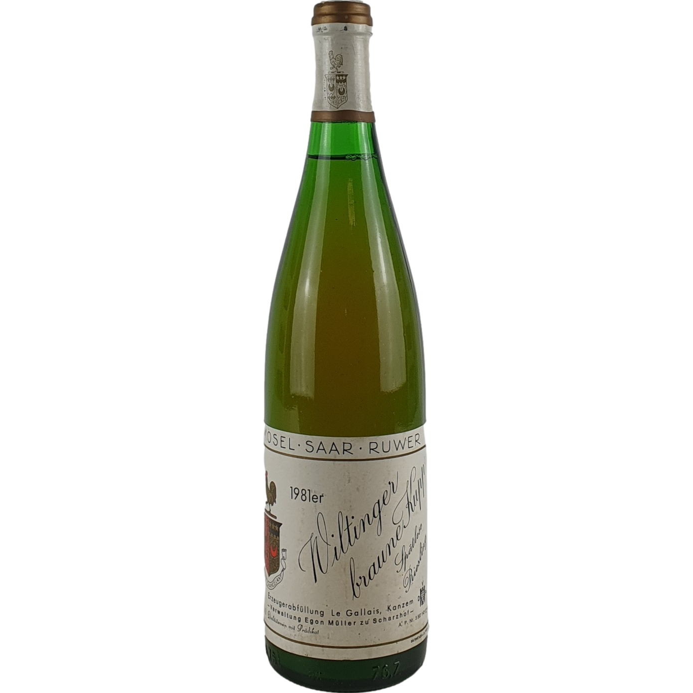 Le Gallais 'Egon Müller zu Scharzhof' - Wiltinger braune Kupp Riesling Spätlese    1981  - 0,7l AR001183