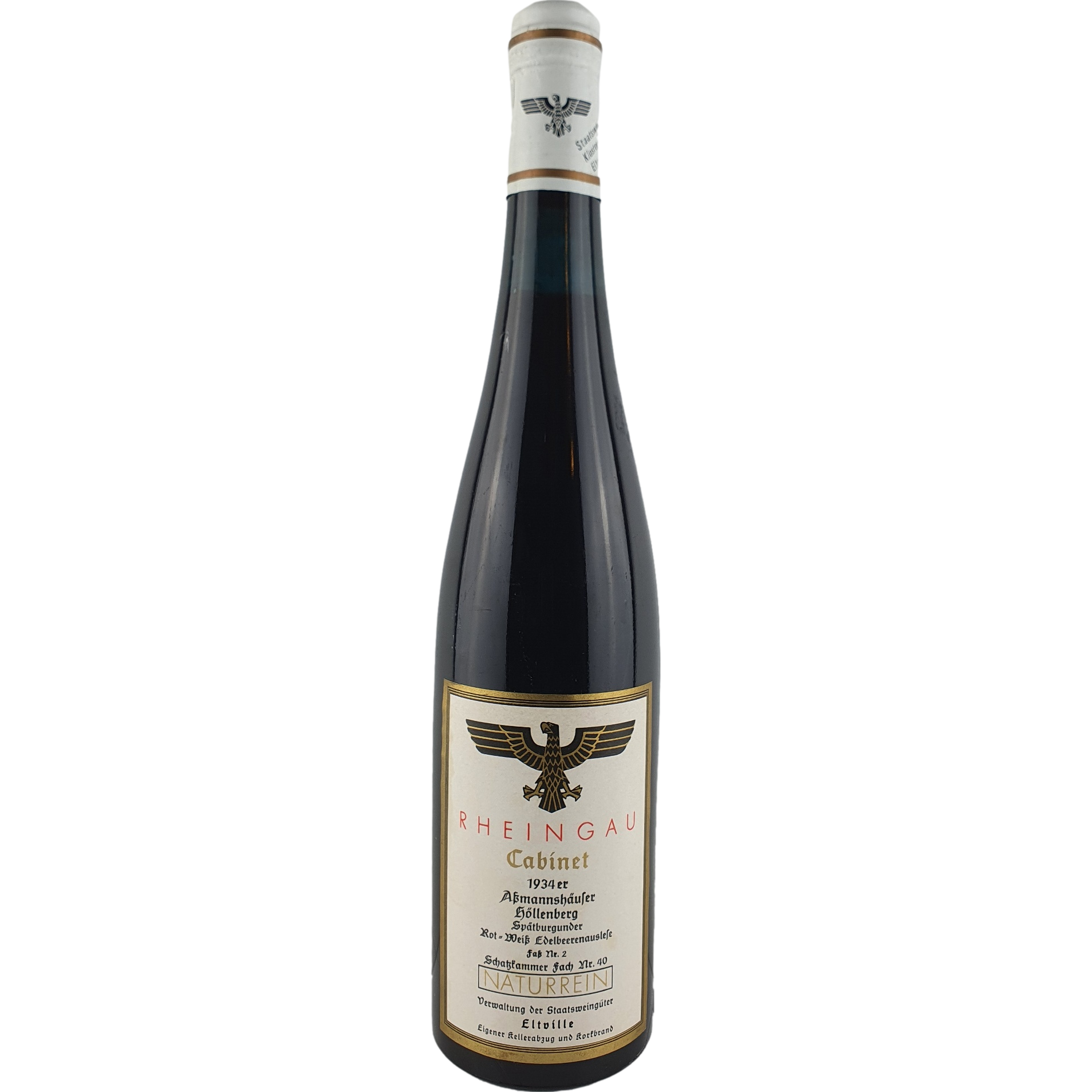 Staatsweingüter Eltville (Kloster Eberbach) - Assmannshäuser Höllenberg Spätburgunder Edelbeerenauslese Cabinet  1934 - 0,7 l AR000082