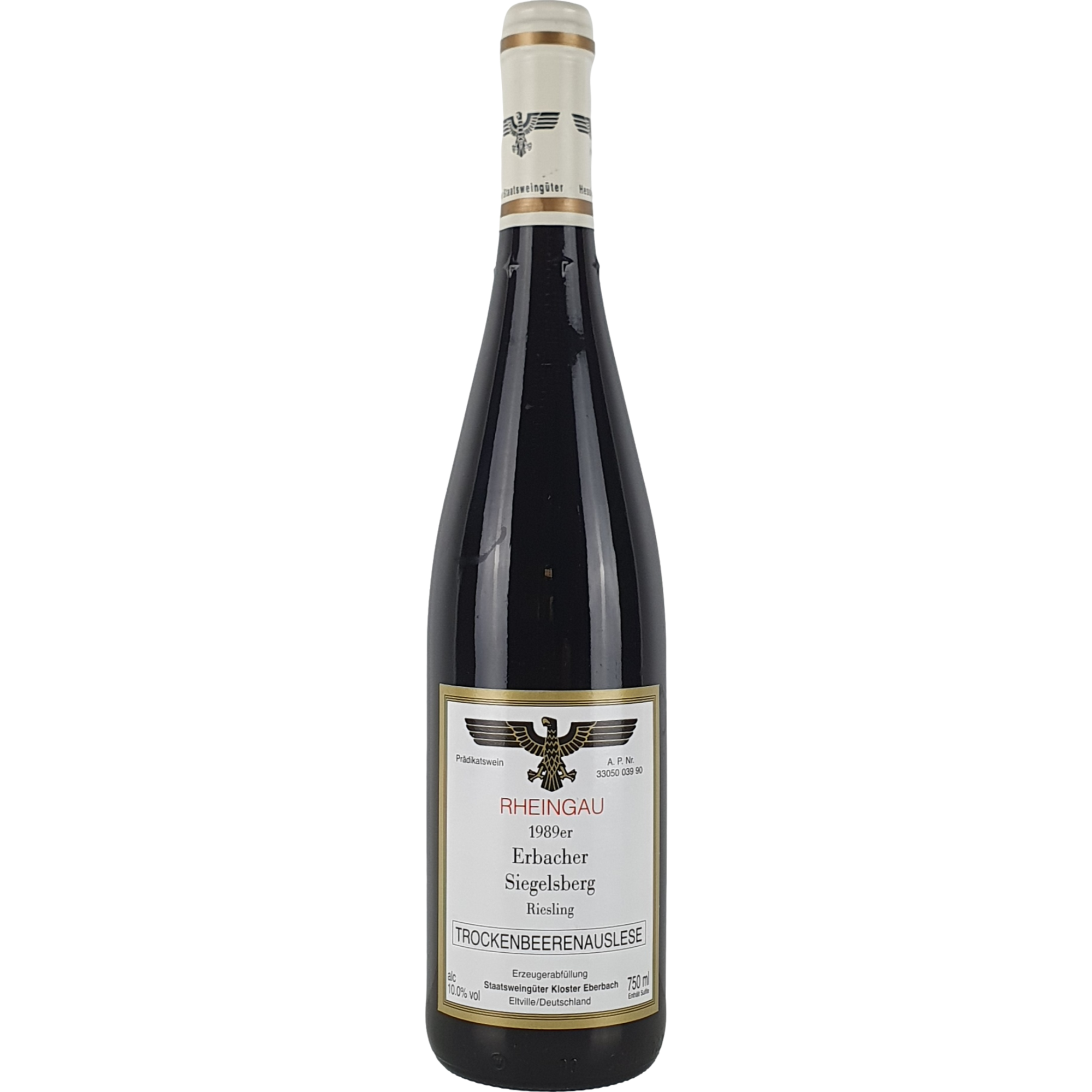 Staatsweingüter Kloster Eberbach - Erbacher Siegelsberg Riesling Trockenbeerenauslese   1989 - 0,75 l AR000492