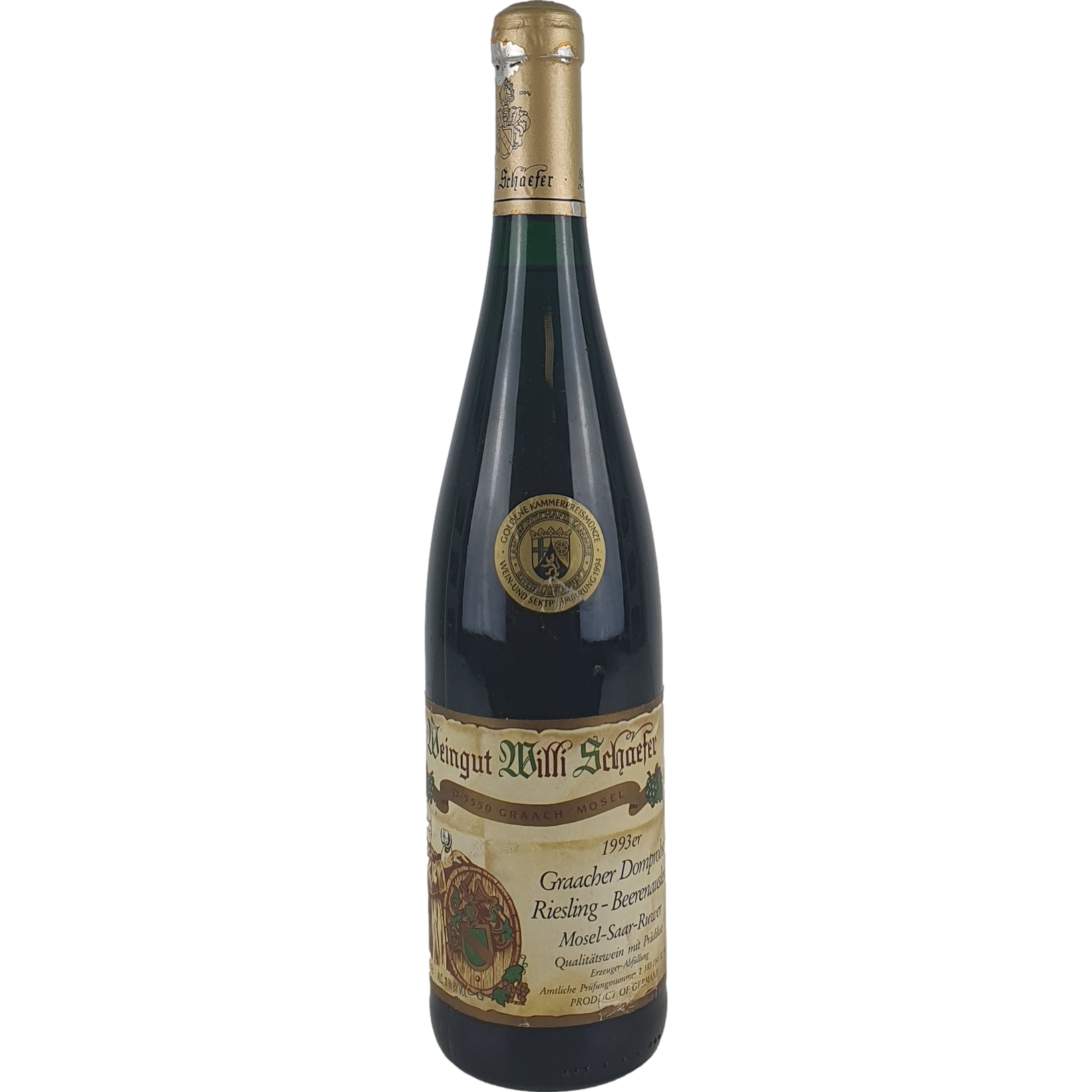 Willi Schaefer - Graacher Domprobst Riesling Beerenauslese Goldkapsel Versteigerung  1993  - 0,75l AR001119