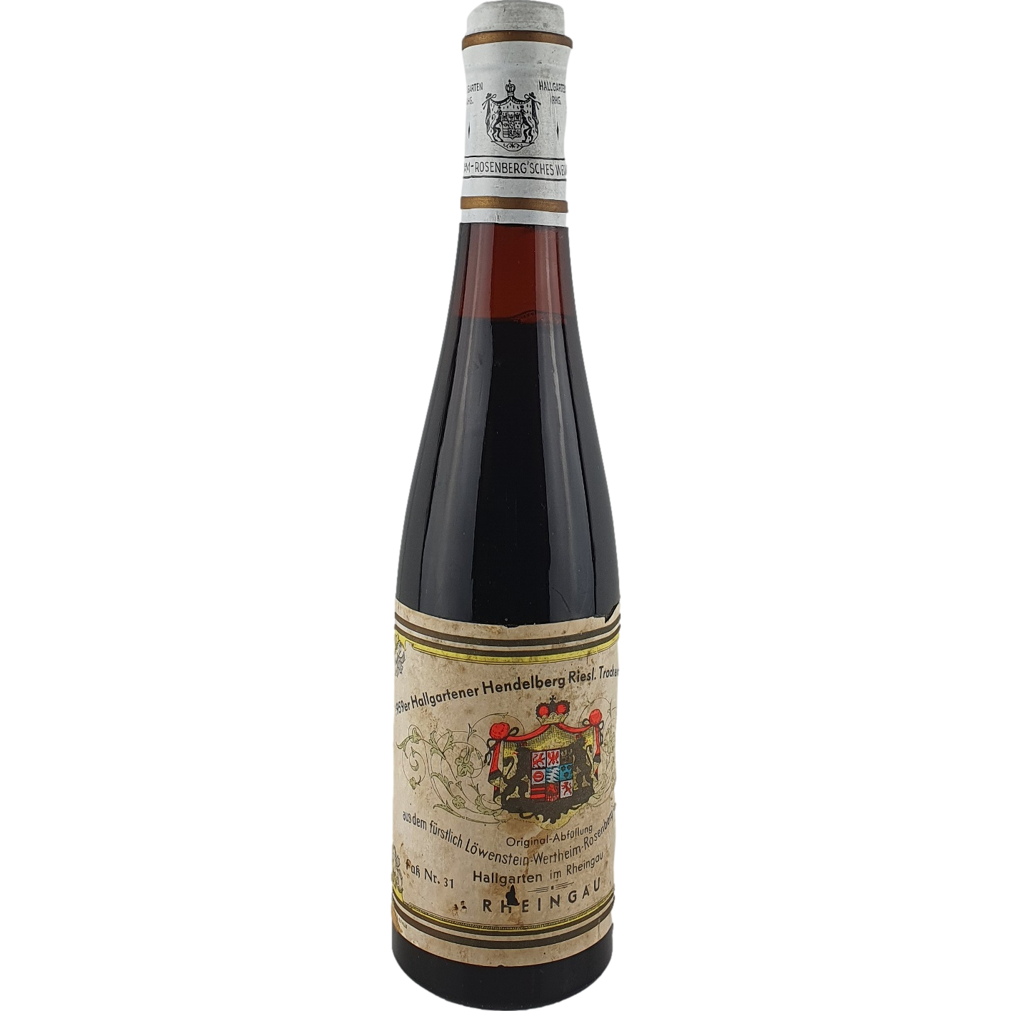 Löwenstein-Wertheim-Rosenberg'sches Weingut - Hallgartener Hendelberg Riesling Trockenbeerenauslese Cabinet  1959 - 0,35 l AR000220