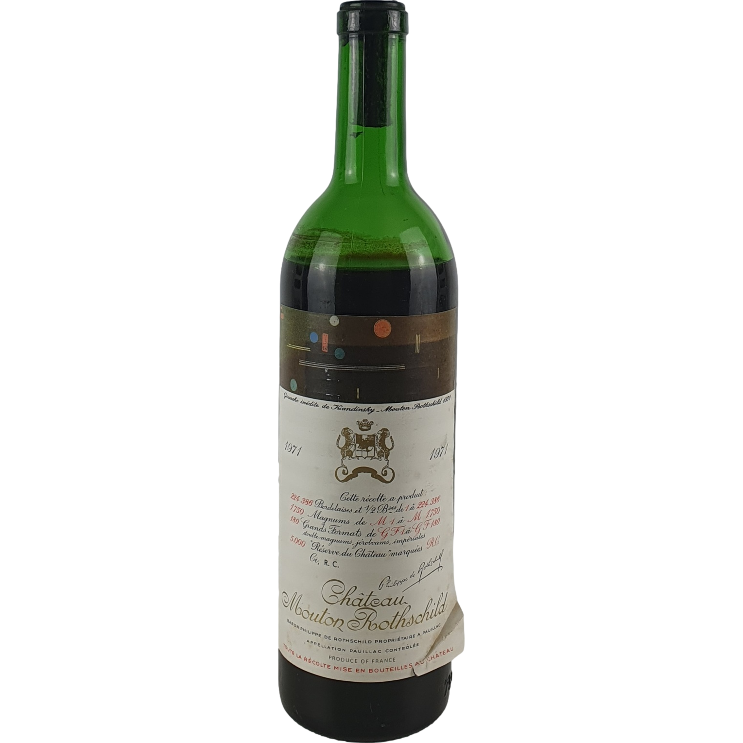 Chateau Mouton Rothschild (bad filling)      1971  - 0,75l  GW001009