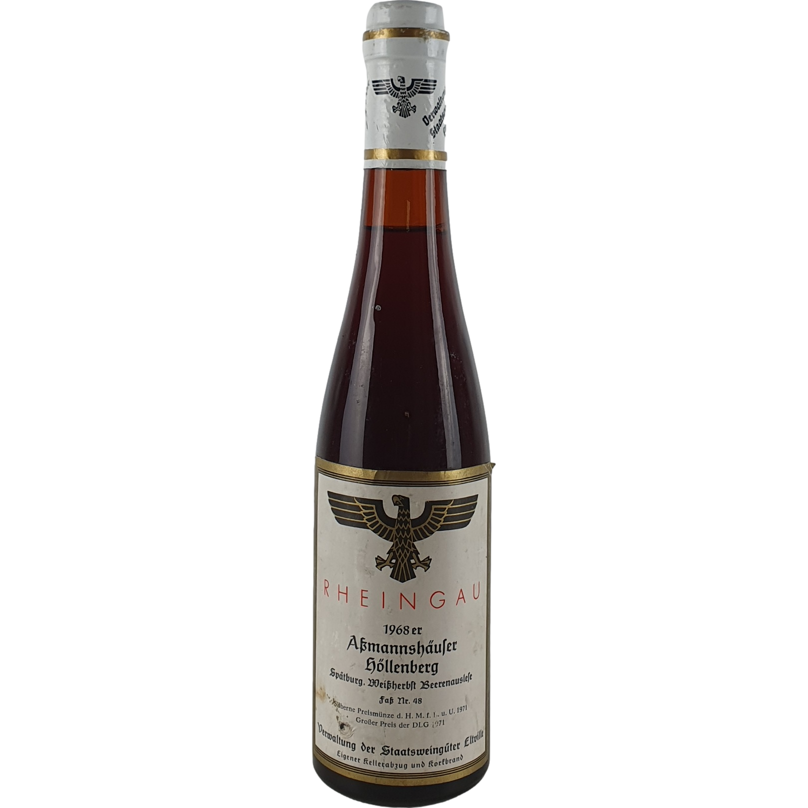 Staatsweingüter Eltville (Kloster Eberbach) - Assmannshäuser Höllenberg Spätburgunder Weißherbst Beerenauslese Faß Nr. 48  1968 - 0,35 l AR000302