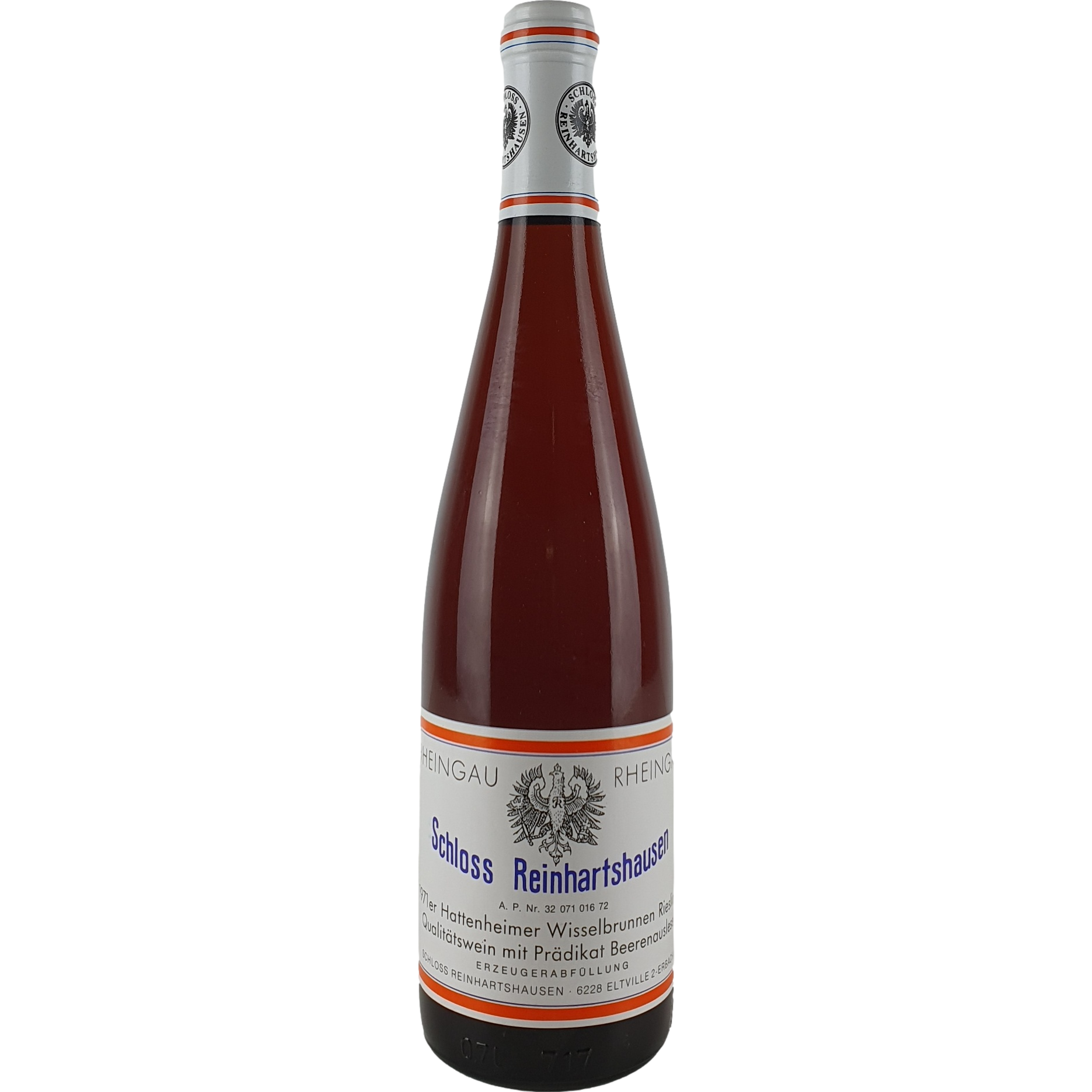 Schloss Reinhartshausen - Hattenheimer Wisselbrunnen Riesling Beerenauslese    1971 'ex Chateau 2018' - 0,7 l AR000349