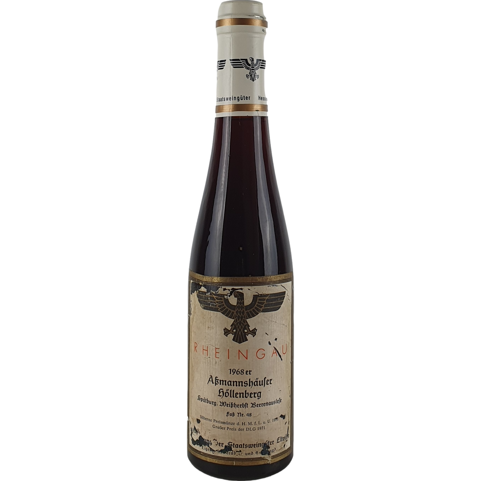 Staatsweingüter Eltville (Kloster Eberbach) - Assmannshäuser Höllenberg Spätburgunder Weißherbst Beerenauslese Faß Nr. 48  1968 - 0,35 l AR000301