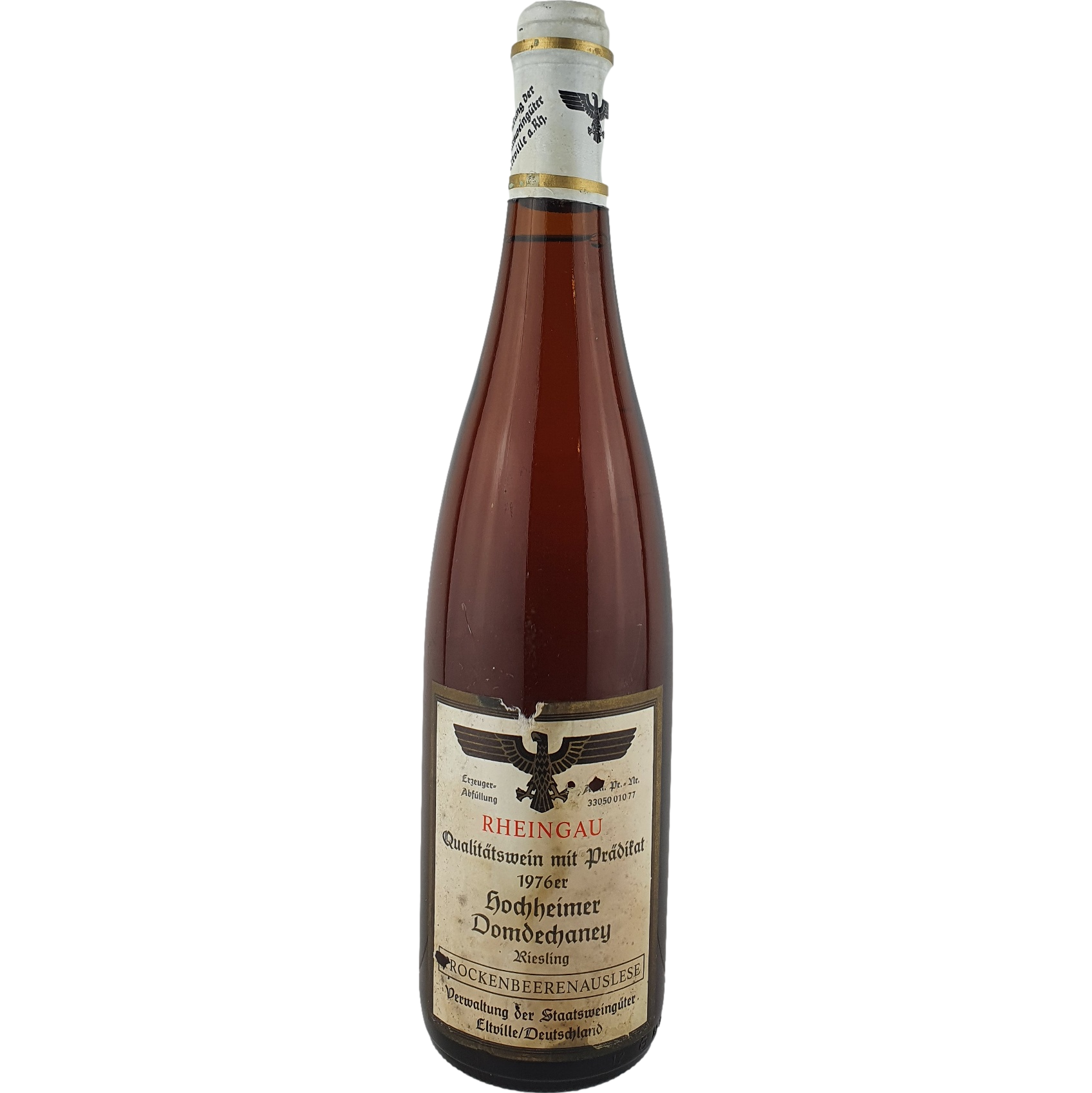 Staatsweingüter Eltville (Kloster Eberbach) - Hochheimer Domdechaney Riesling Trockenbeerenauslese   1976 - 0,7 l AR000421