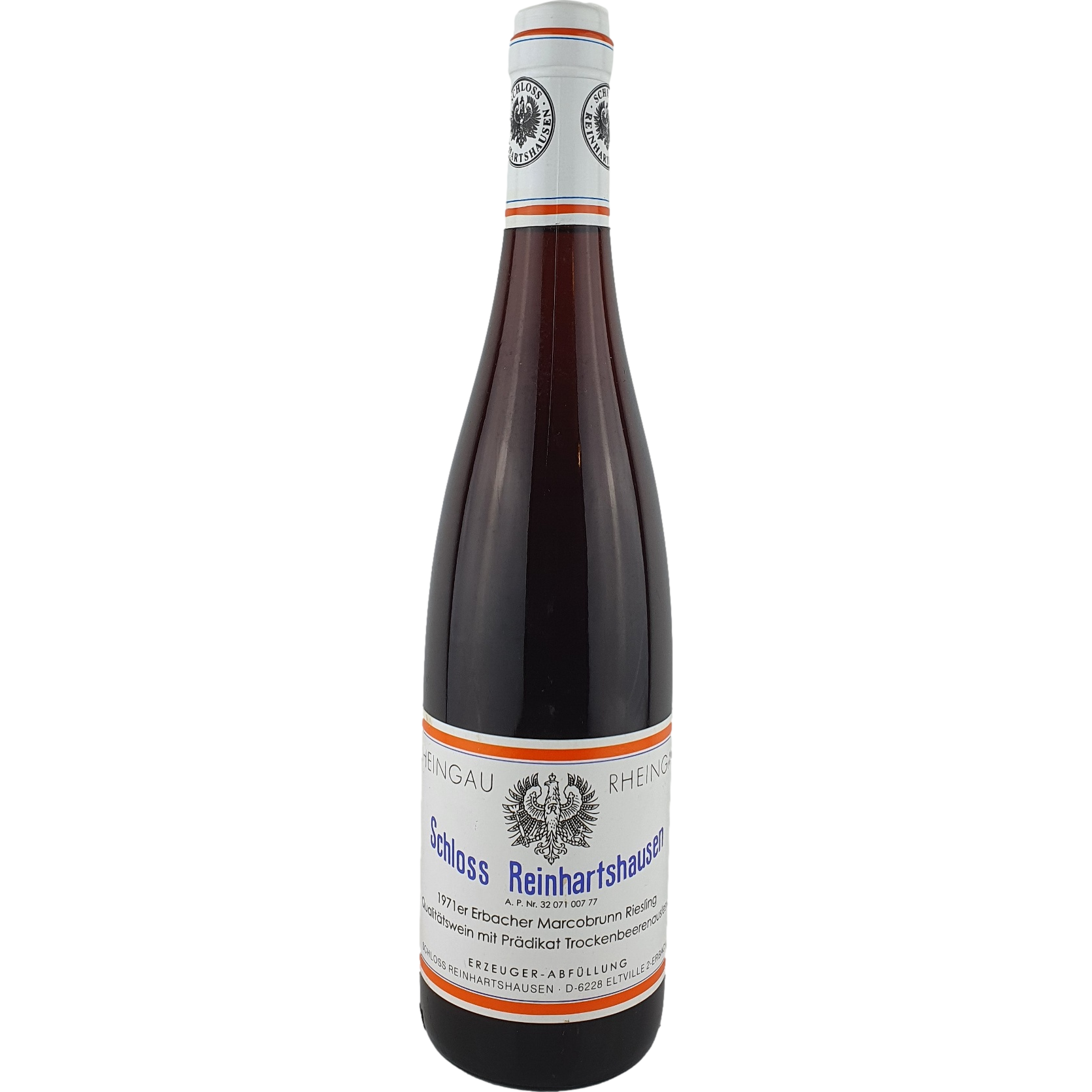 Schloss Reinhartshausen - Erbacher Marcobrunn Riesling Trockenbeerenauslese    1971 'ex Chateau 2018' - 0,7 l AR000348