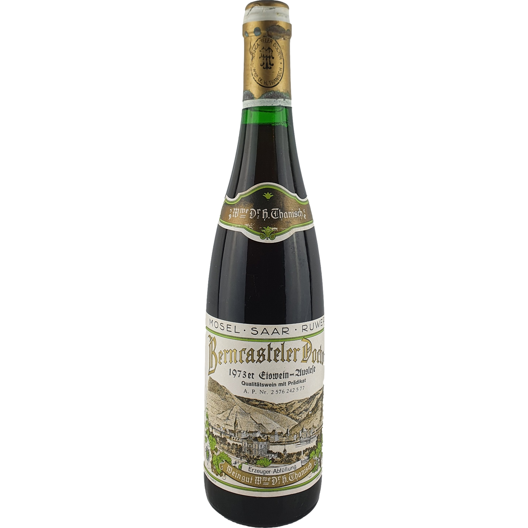 Witwe Dr. H. Thanisch - Berncasteler Doctor Riesling Eiswein-Auslese   1973 - 0,7 l
