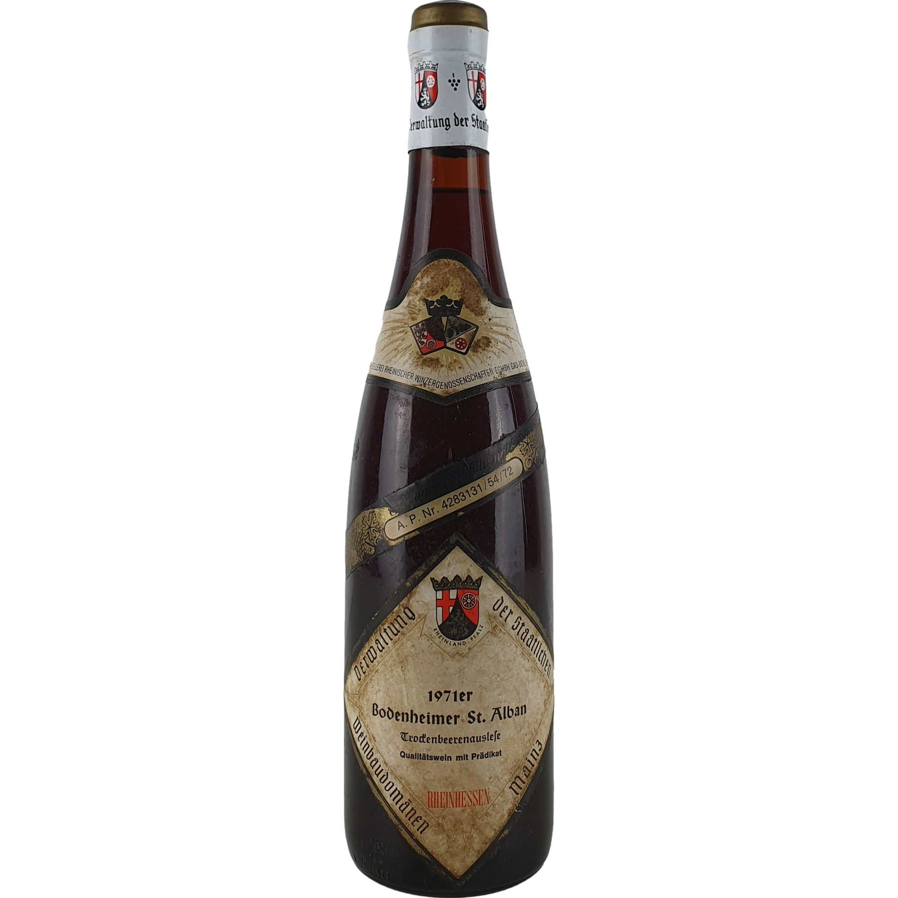 Staatl. Weinbaudomänen Mainz - Bodenheimer St. Alban Riesling Trockenbeerenauslese   1971 - 0,7 l AR000353