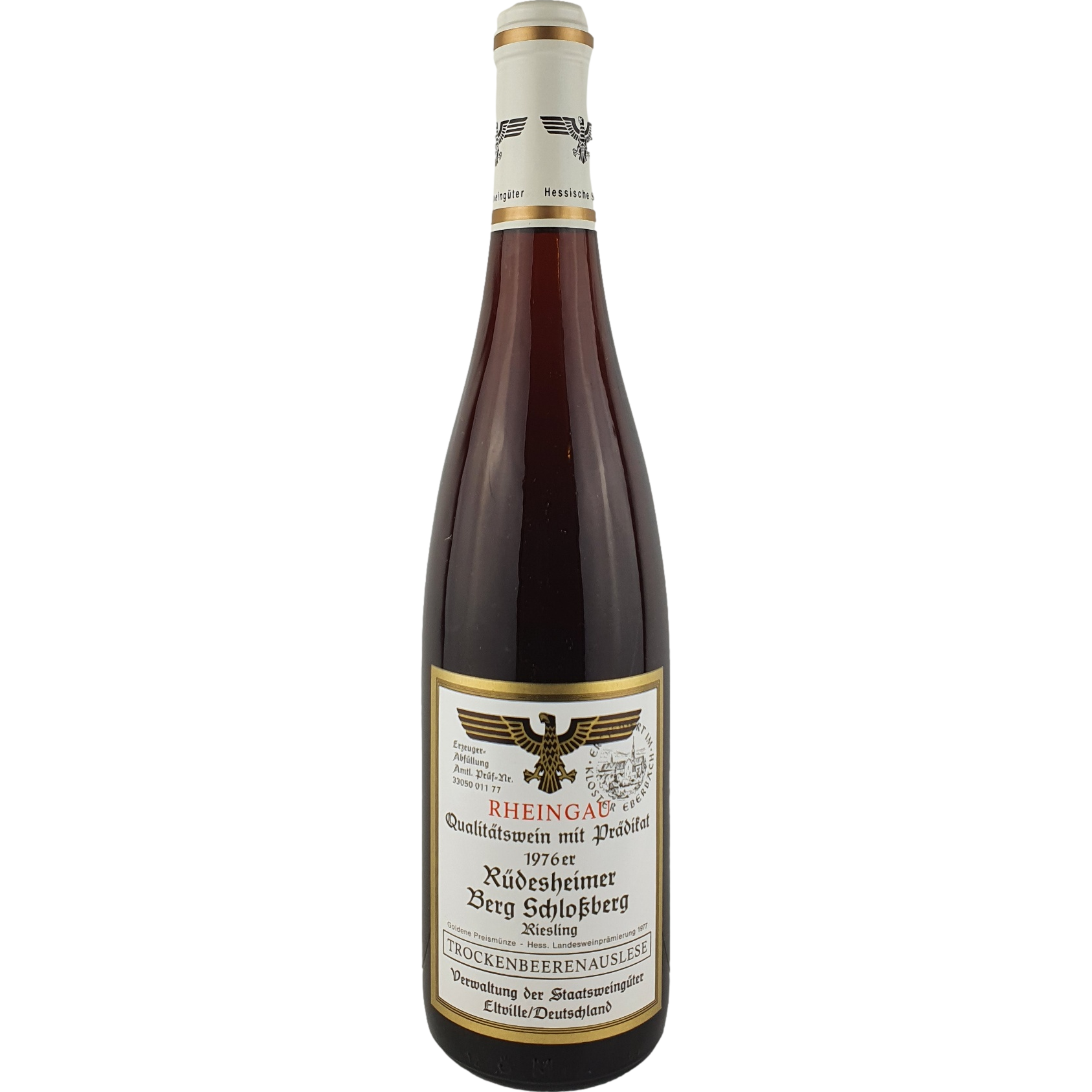 Staatsweingüter Eltville (Kloster Eberbach) - Rüdesheimer Berg Schlossberg Riesling Trockenbeerenauslese Versteigerung  1976 - 0,7 l AR000805