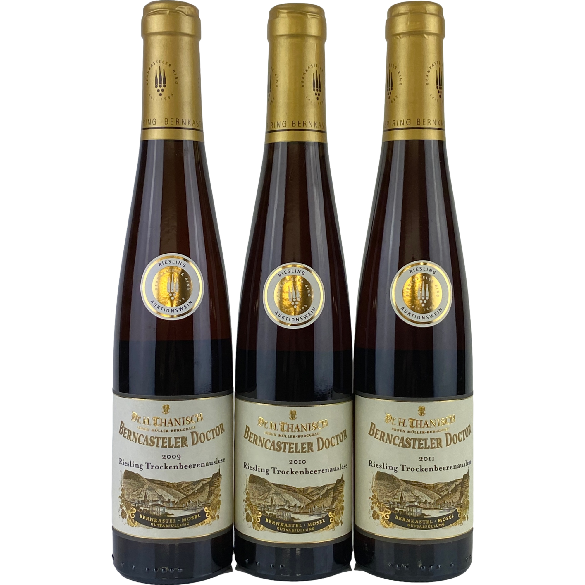 Dr. H. Thanisch - Berncasteler Doctor Riesling Trockenbeerenauslese Goldkapsel Versteigerung 2009, 2010, 2011  - 3*0,375 l OWC AR000851