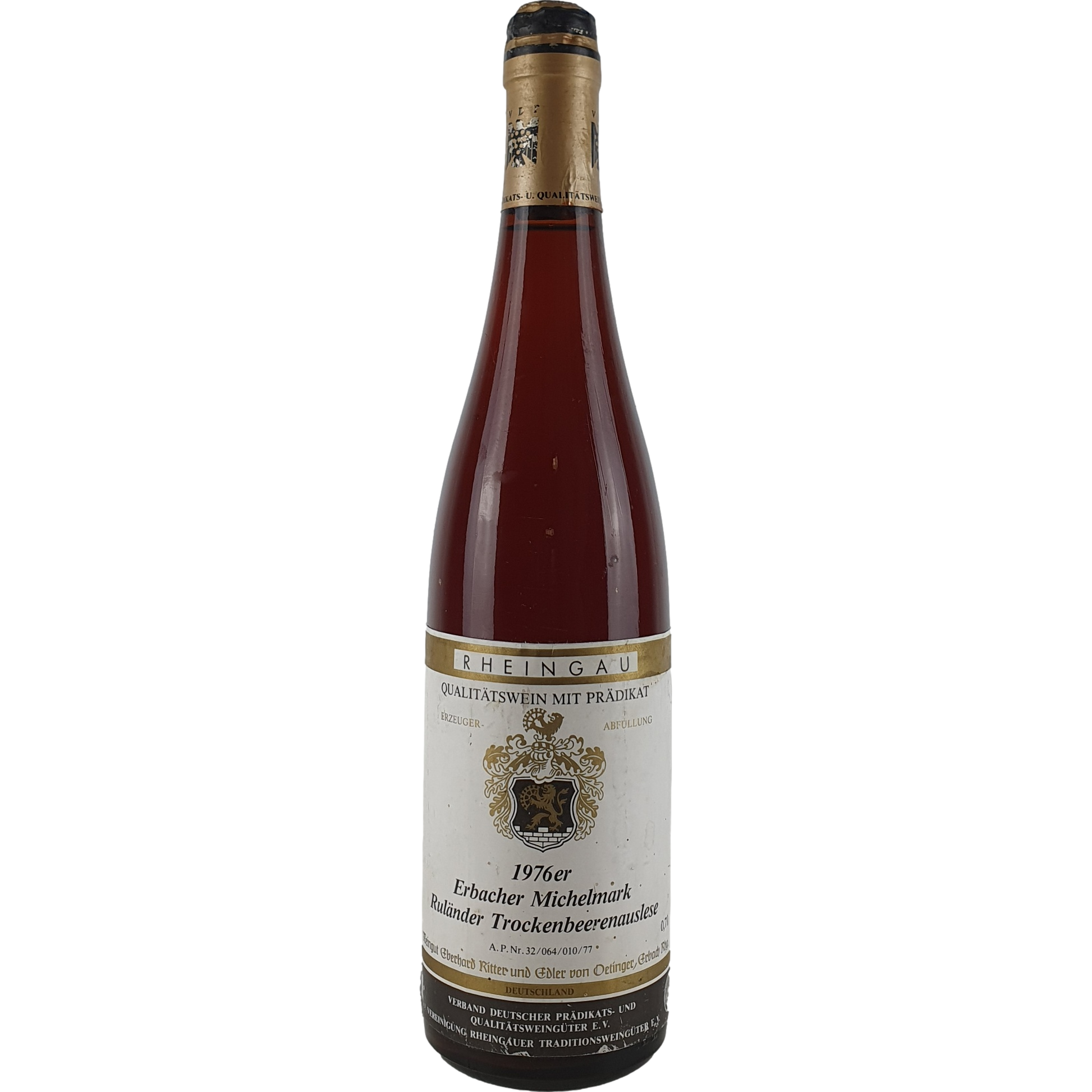 Eberhard Ritter und Edler von Oetinger - Erbacher Michelmark Ruländer Trockenbeerenauslese Goldkapsel  1976 - 0,7 l AR000415