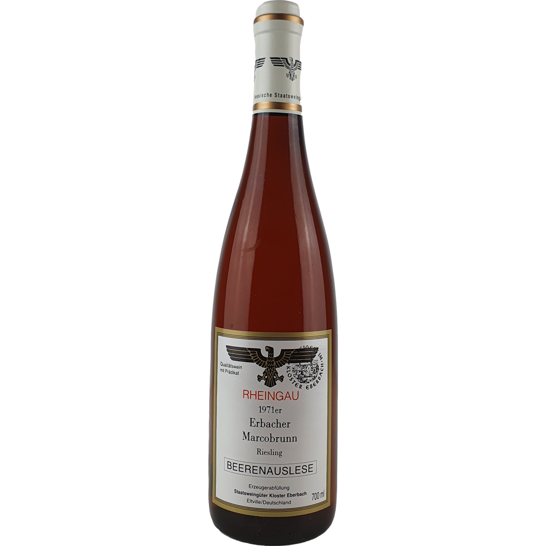 Staatsweingüter Eltville (Kloster Eberbach) - Erbacher Marcobrunn Riesling Beerenauslese  Versteigerung 1971 - 0,7 l AR000803