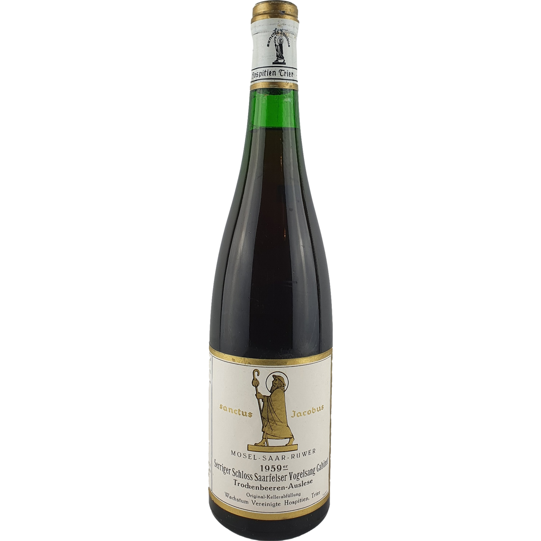 Vereinigte Hospitien (Sanctus Jacobus) - Serriger Schloß Saarfelser Vogelsang Riesling Trockenbeerenauslese Cabinet  1959 - 0,7 l AR000242