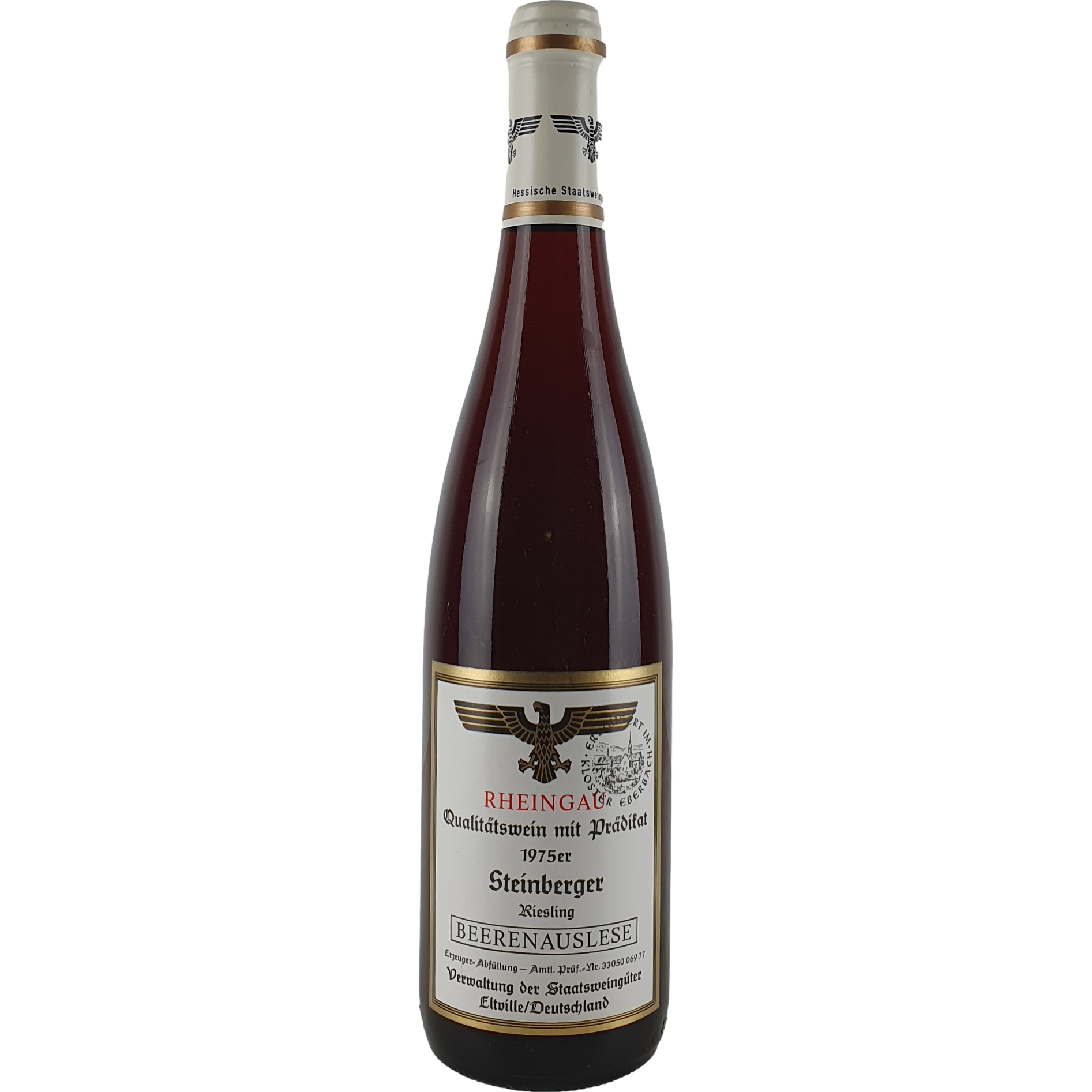 Staatsweingüter Eltville (Kloster Eberbach) - Steinberger Riesling Beerenauslese Versteigerung  1975 - 0,7 l AR000384