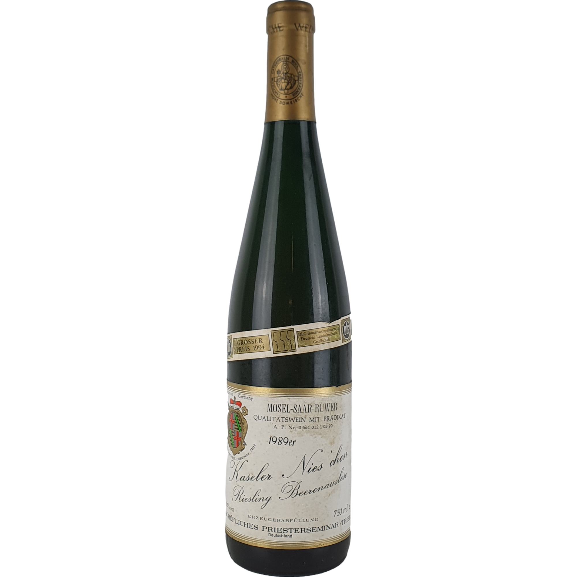 Bischöfliches Priesterseminar - Kaseler Nies'chen Riesling Beerenauslese Goldkapsel  1989 - 0,75 l AR000485