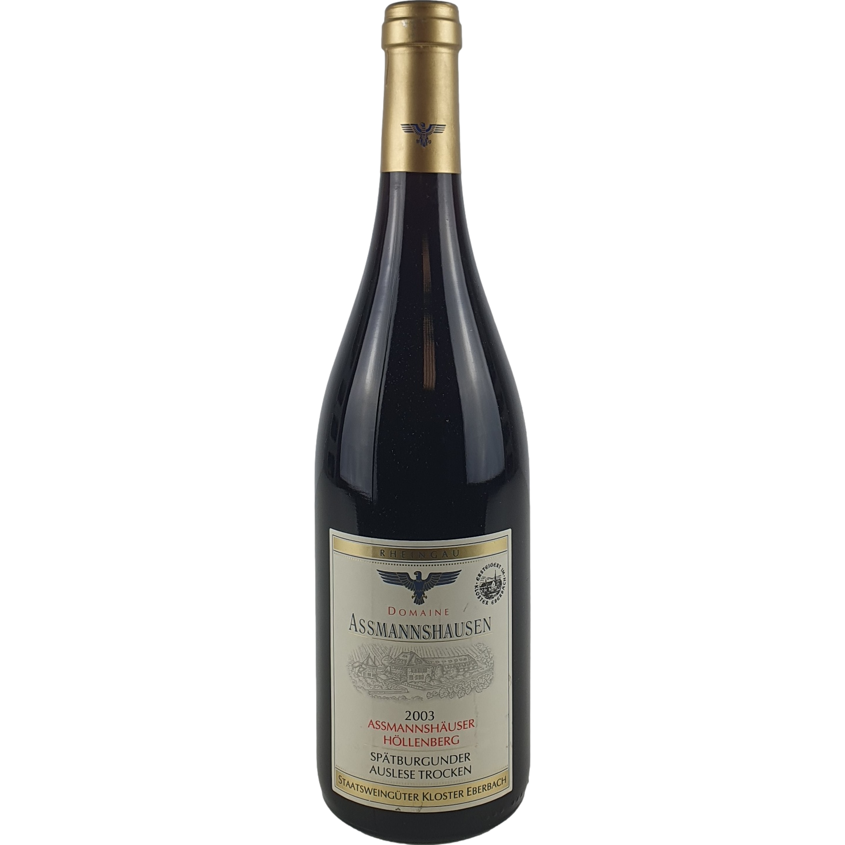 Staatsweingüter Kloster Eberbach - Assmannshäuser Höllenberg Spätburgunder Weißherbst Auslese trocken Goldkapsel Versteigerung  2003  - 0,75l AR001084