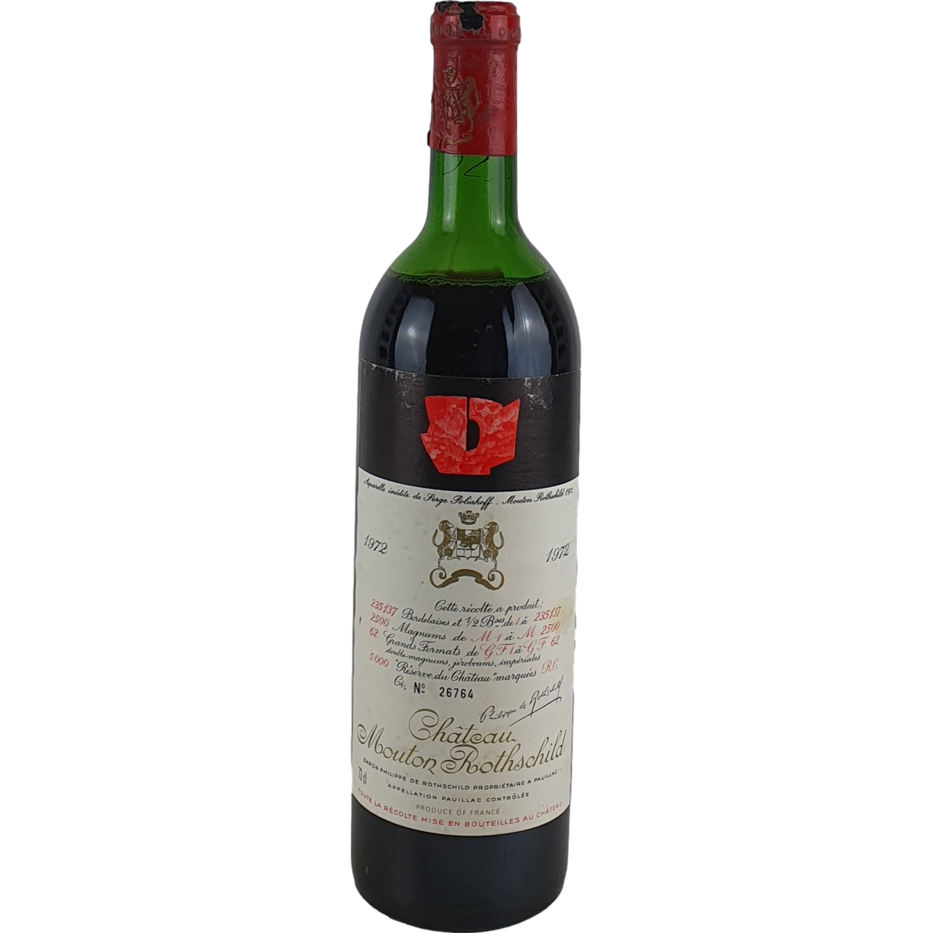 Chateau Mouton Rothschild       1972  - 0,75l GW001087