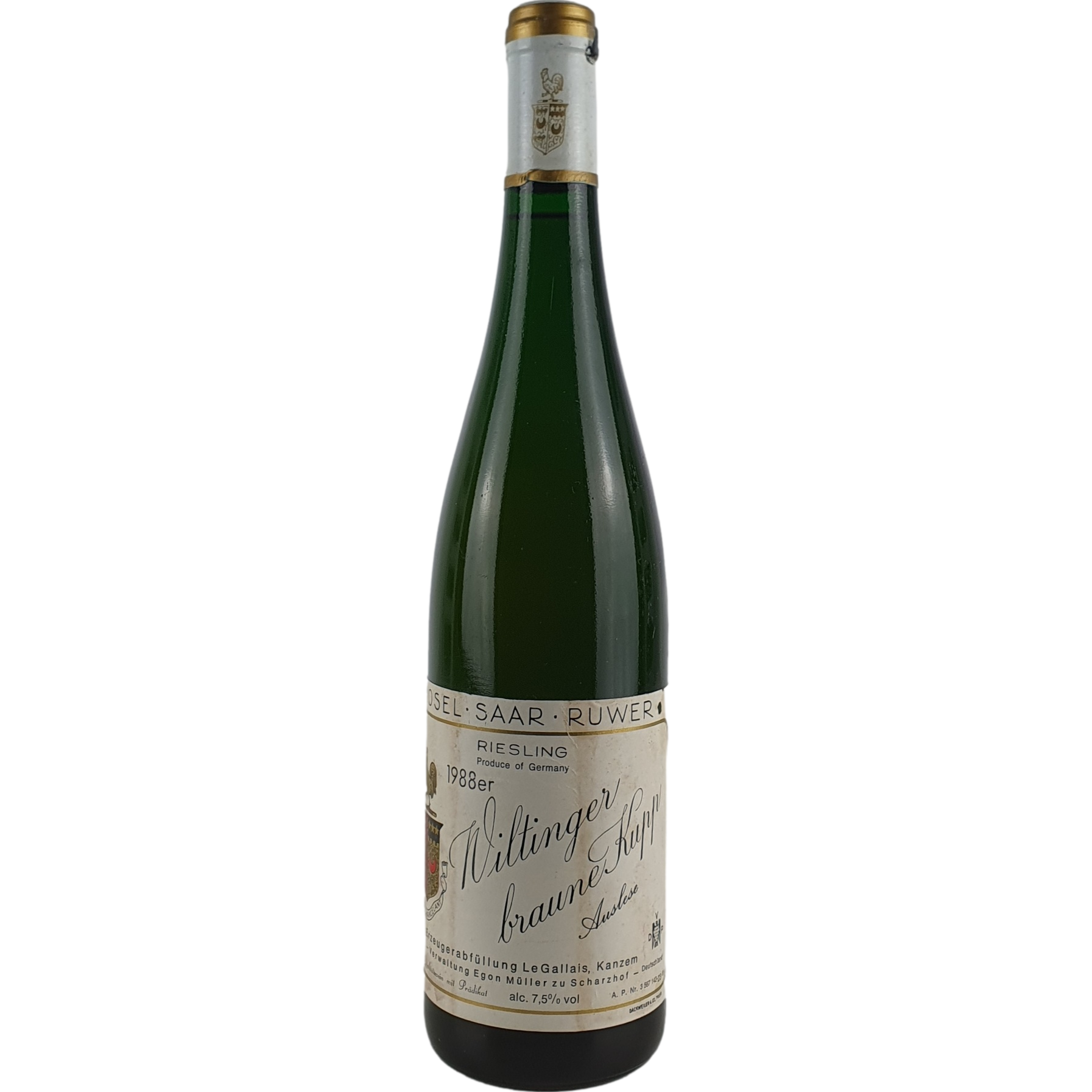 Le Gallais 'Egon Müller zu Scharzhof' Wiltinger braune Kupp Riesling Auslese    1988  - 0,75l GW000921