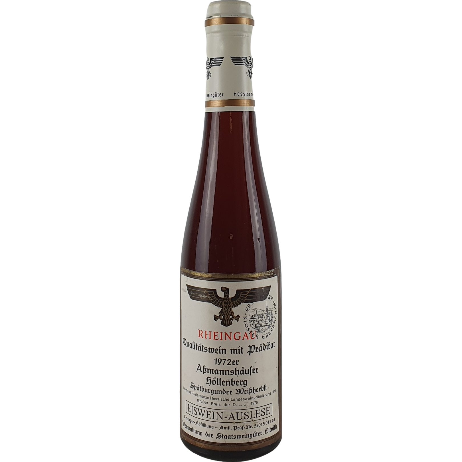 Staatsweingüter Eltville (Kloster Eberbach) - Assmannshäuser Höllenberg Spätburgunder Weißherbst Eiswein-Auslese Versteigerung  1972 - 0,35 l AR000364