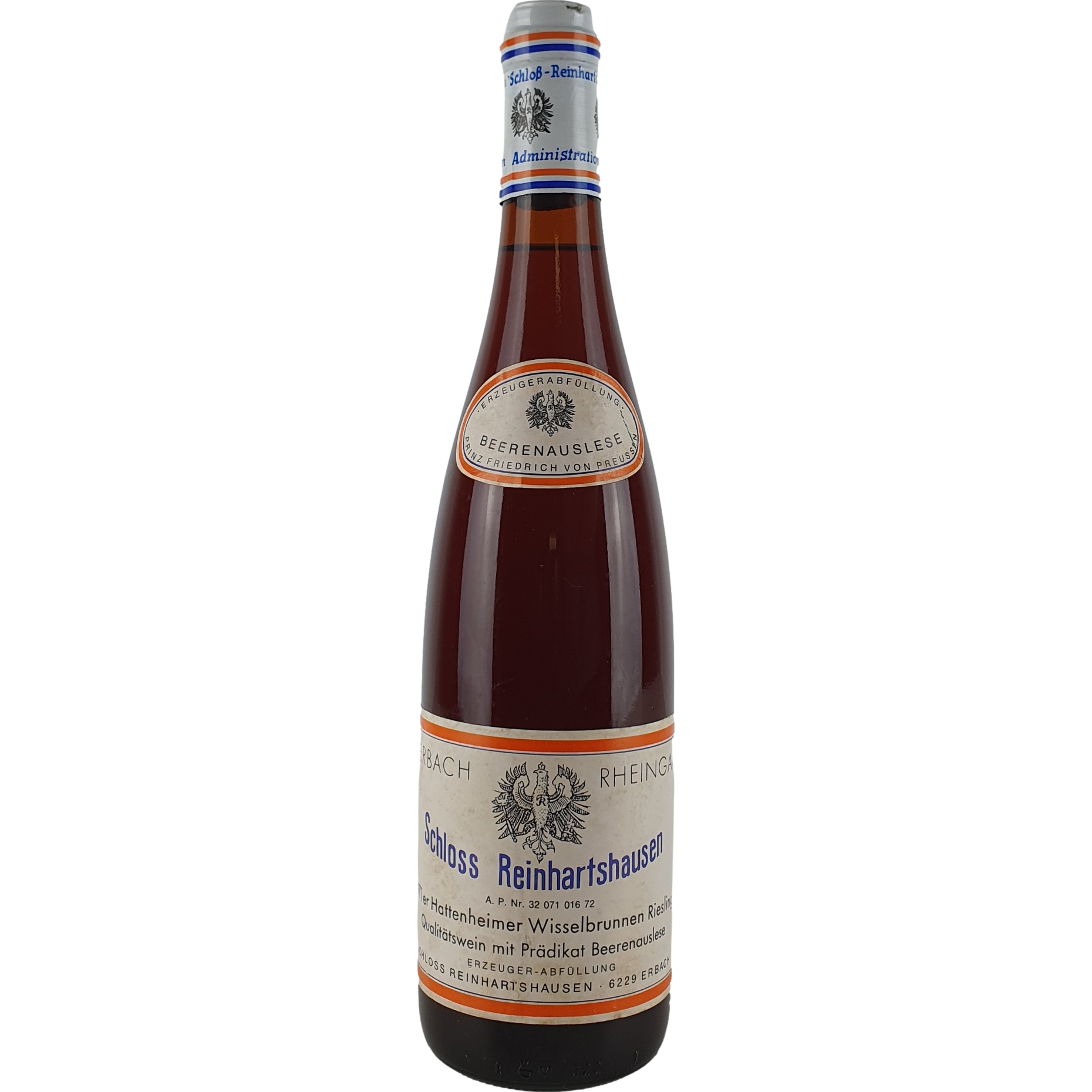 Schloss Reinhartshausen - Hattenheimer Wisselbrunnen Riesling Beerenauslese   1971 - 0,7 l AR000350