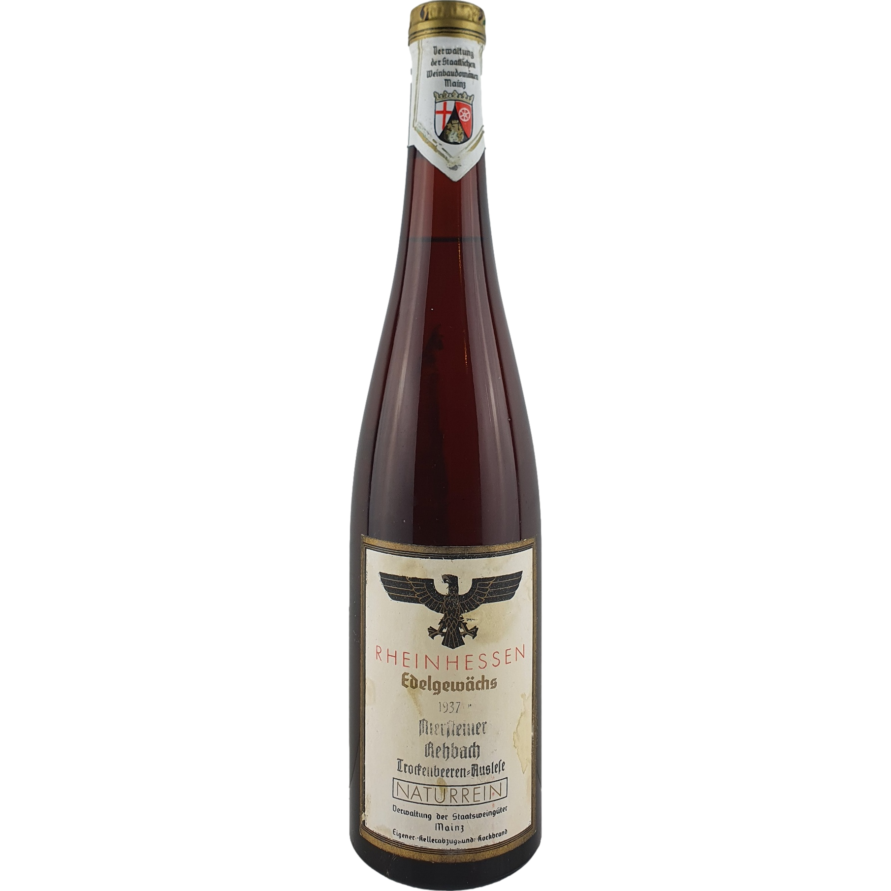 Staatl. Weinbaudomänen Mainz - Niersteiner Rehbach Riesling Trockenbeerenauslese   1937 - 0,7 l AR000103