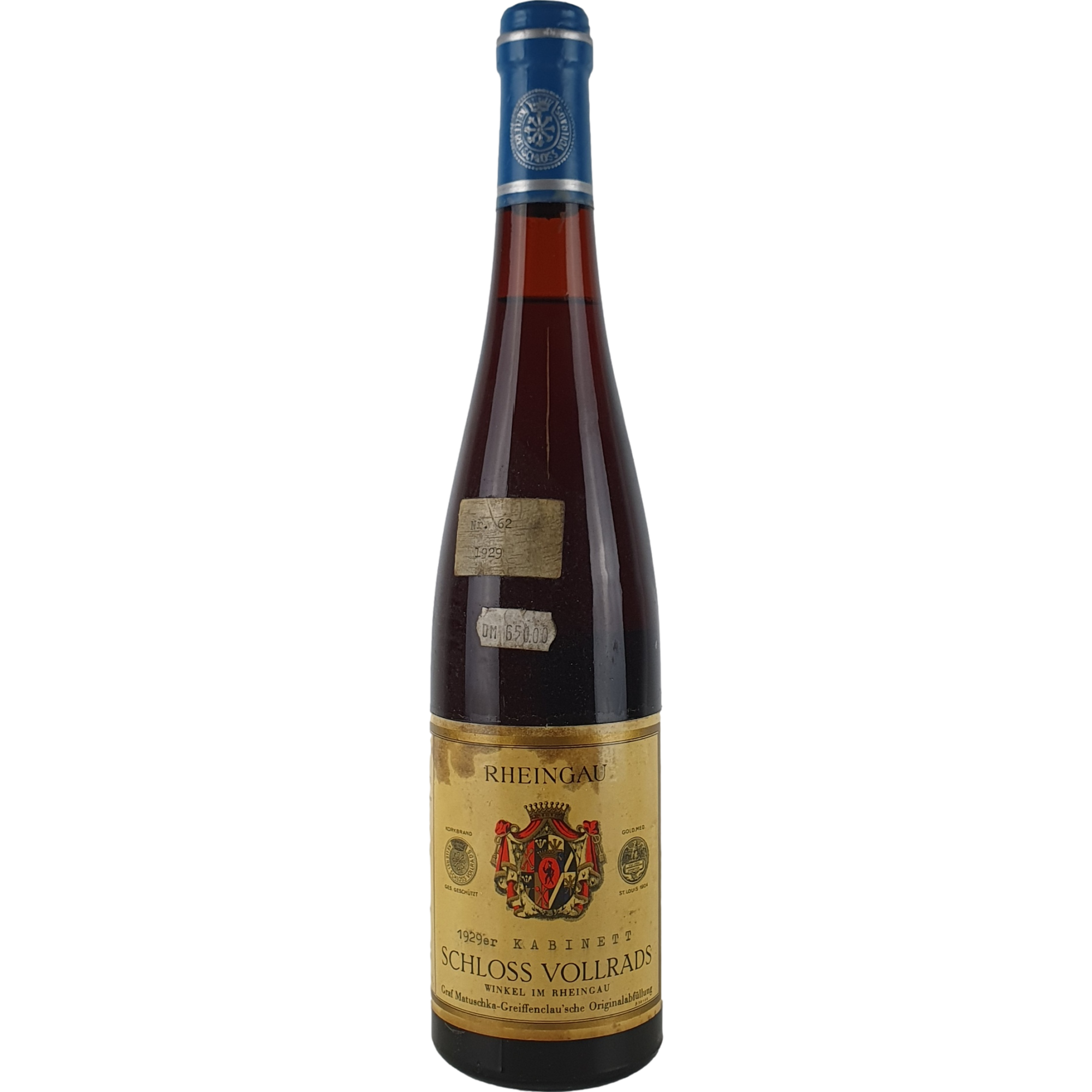 Schloss Vollrads - Schloss Vollrads Riesling Kabinett Cabinet  1929 - 0,7 l AR000067