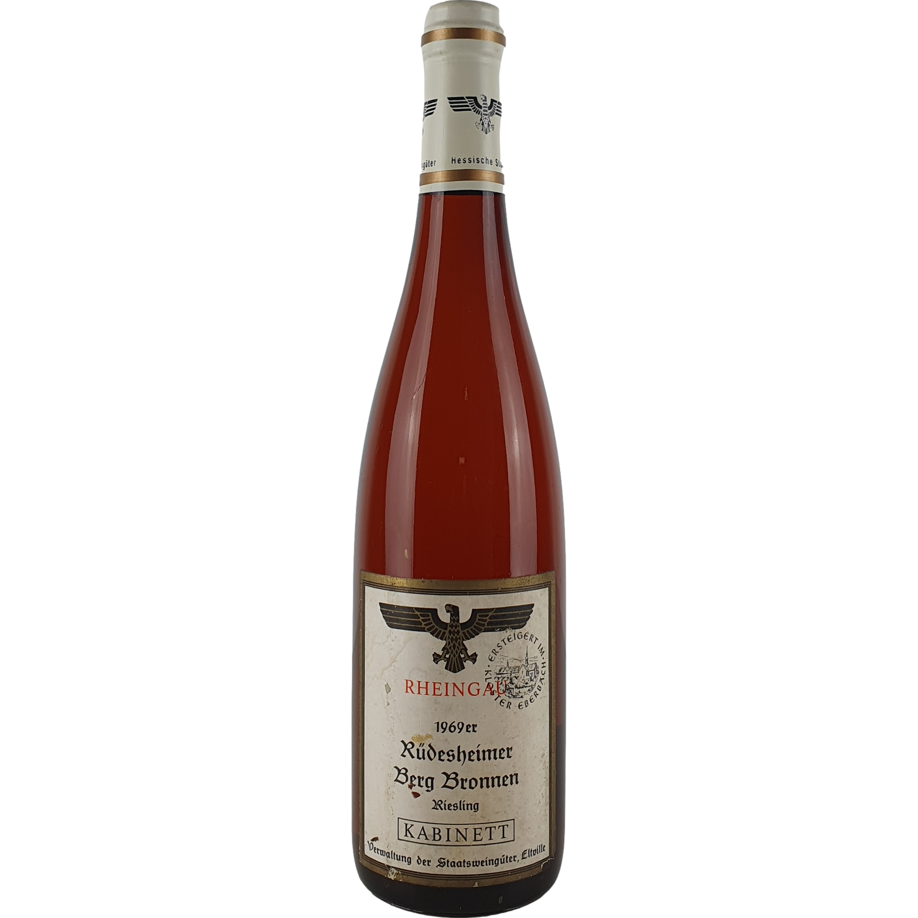 Staatsweingüter Eltville (Kloster Eberbach) - Rüdesheimer Berg Bronnen Riesling Kabinett Versteigerung  1969 - 0,7 l AR000318