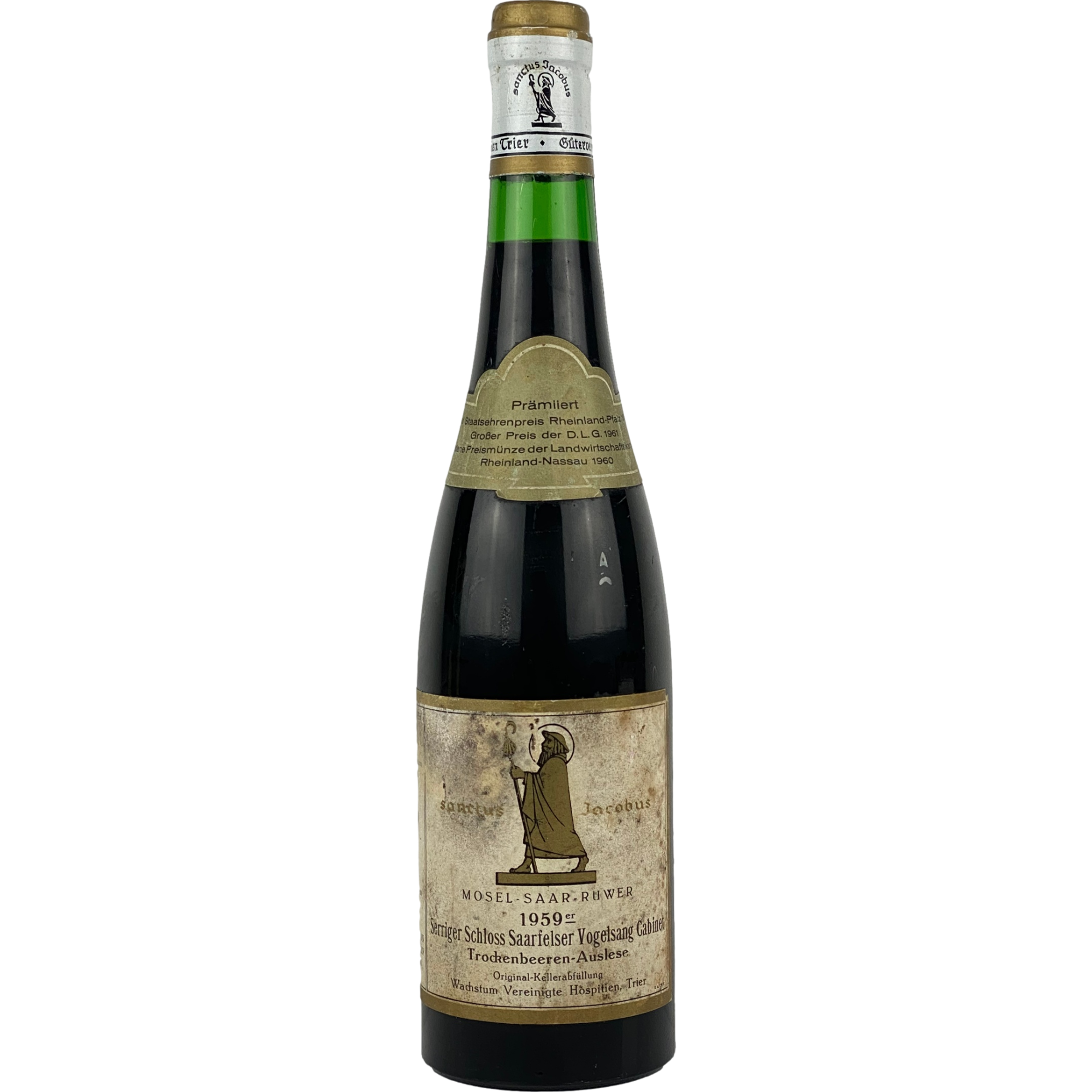 Vereinigte Hospitien (Sanctus Jacobus) - Serriger Schloß Saarfelser Vogelsang Riesling Trockenbeerenauslese Cabinet  1959  - 0,7l AR000928