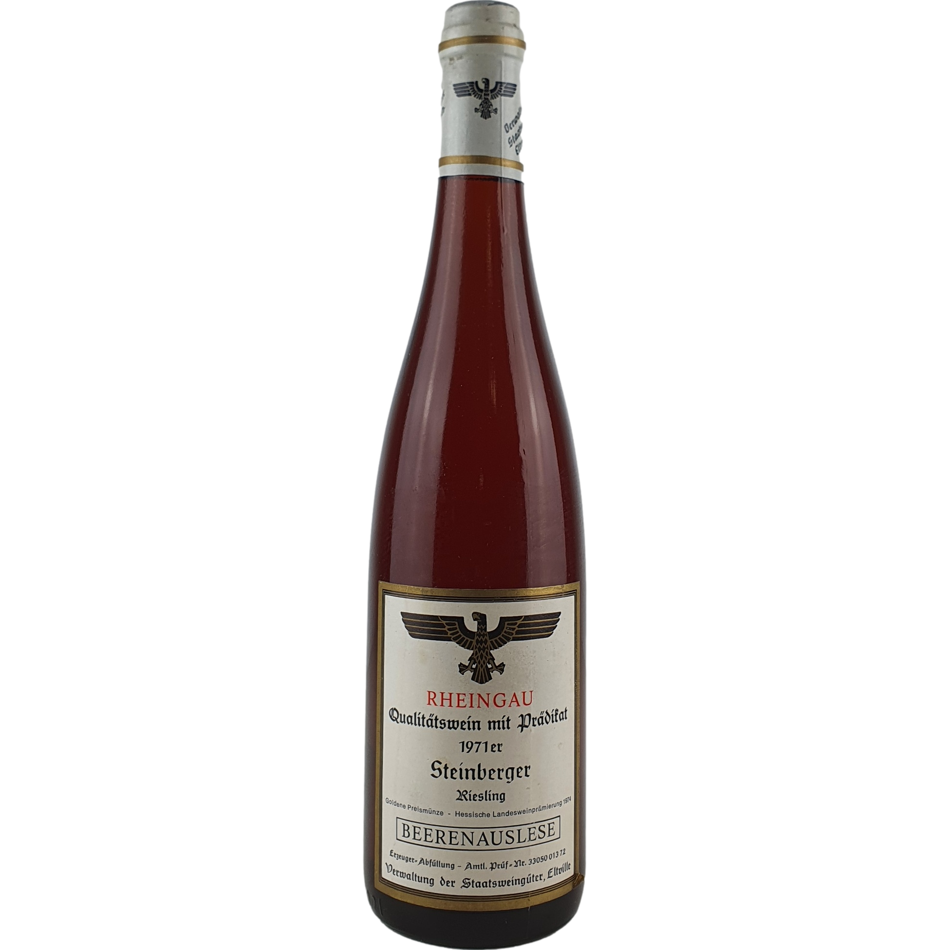 Staatsweingüter Eltville (Kloster Eberbach) - Steinberger Riesling Beerenauslese   1971 - 0,7 l AR000822