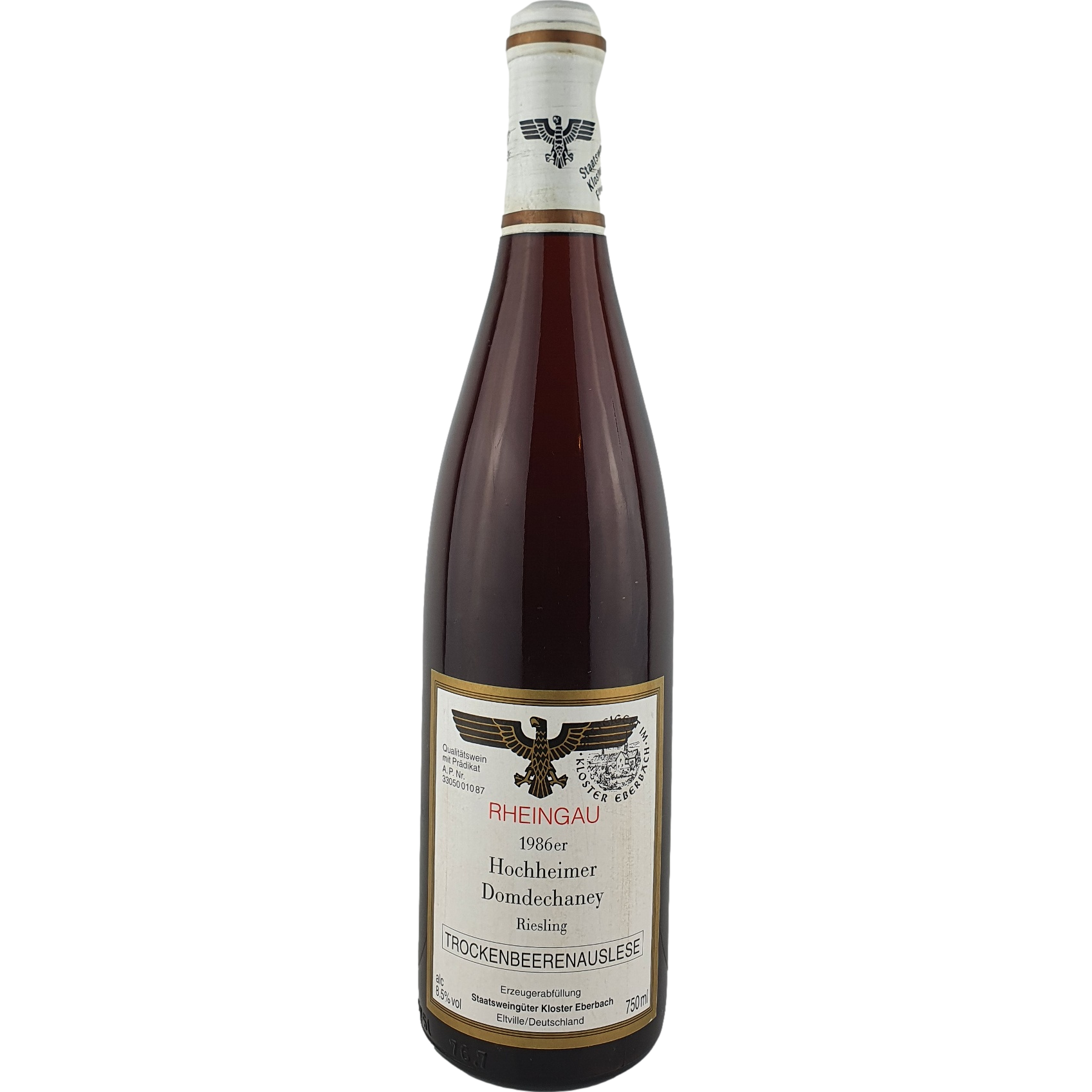 Staatsweingüter Kloster Eberbach - Hochheimer Domdechaney Riesling Trockenbeerenauslese Versteigerung  1986 - 0,75 l AR000477